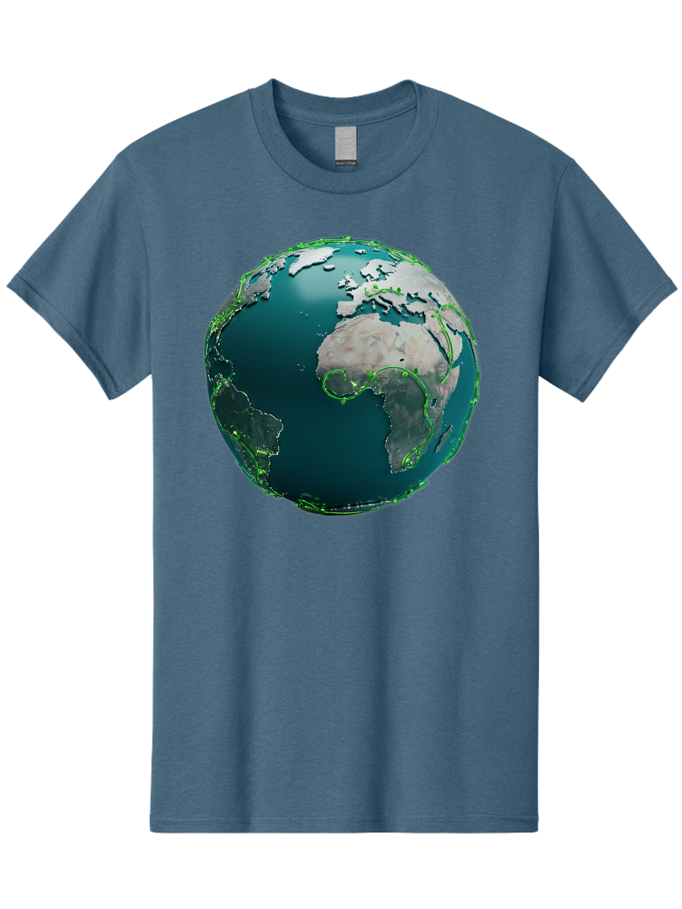 Earth-Globe-2 Men'S Graphic Tee, 100% Cotton, Comfortable Casual Summer Wear, Machine Washable, 3D Globe, World Map, Global Geography, International Boundaries, Africa And South America, Oceanic And Continental Landmasses, Baa577 5