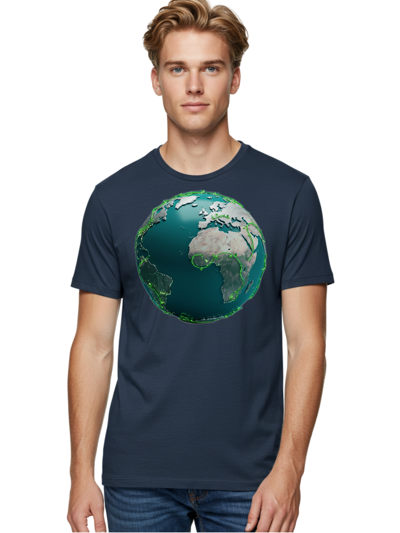 Earth-Globe-2 Men'S Graphic Tee, 100% Cotton, Comfortable Casual Summer Wear, Machine Washable, 3D Globe, World Map, Global Geography, International Boundaries, Africa And South America, Oceanic And Continental Landmasses, Baa577 28