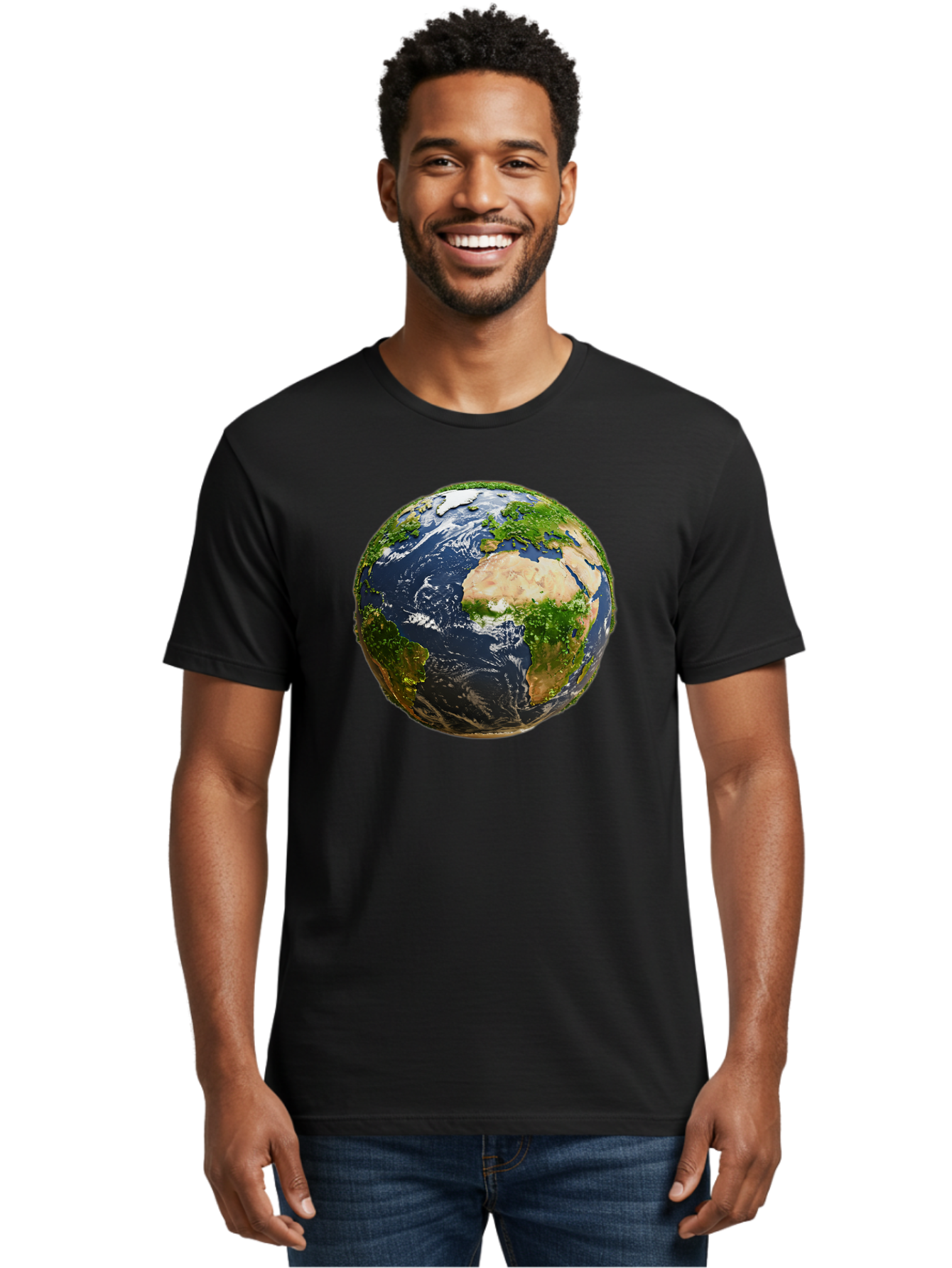 Earth-Globe-3 Men'S Graphic Tee, 100% Cotton, Comfortable Casual Summer Wear, Machine Washable, Globe, Earth From Space, World Map, Africa, Europe, Atlantic Ocean, Natural Beauty, Diverse Geography, Global Unity, Planet Earth Imagery, Baa578 14