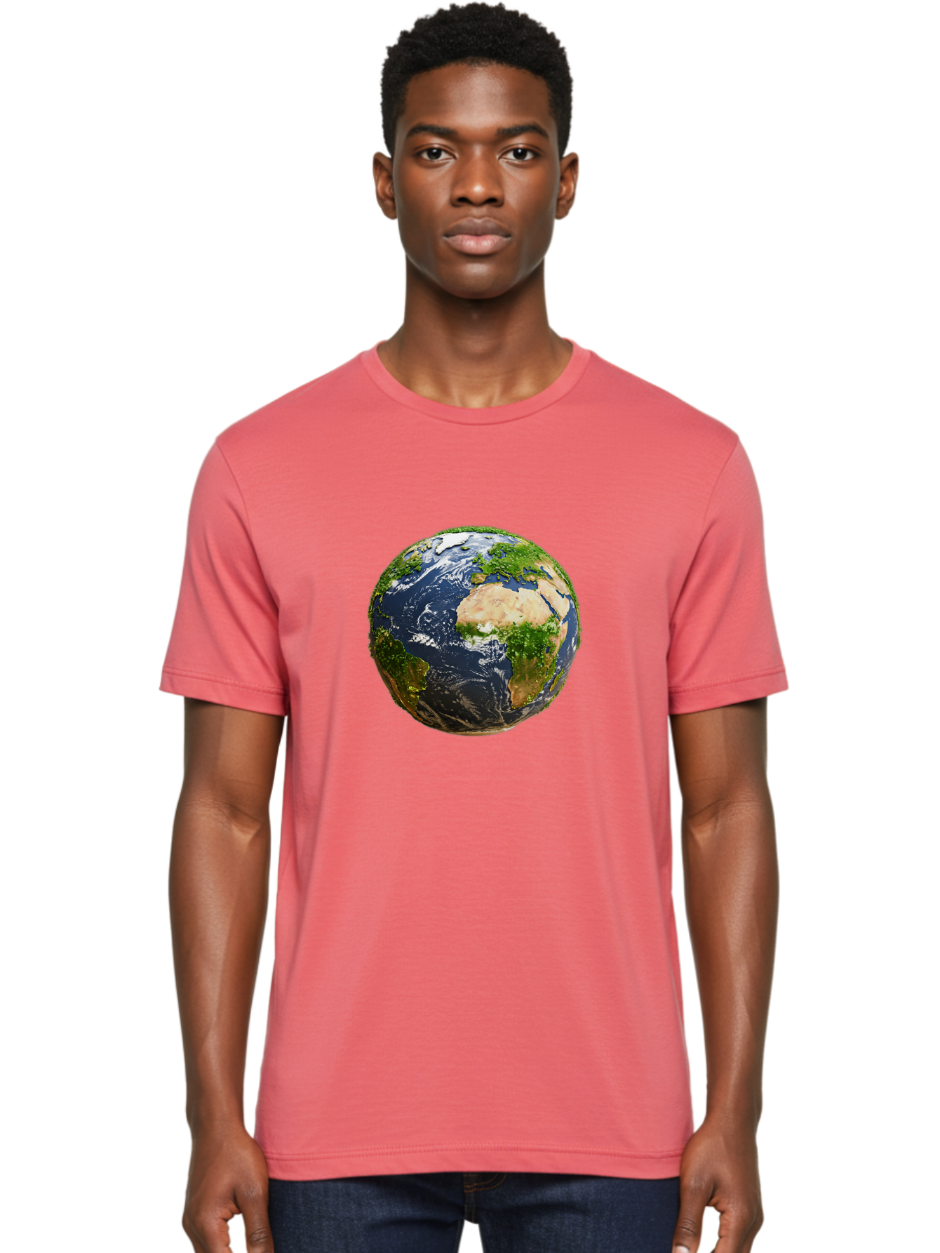 Earth-Globe-3 Men'S Graphic Tee, 100% Cotton, Comfortable Casual Summer Wear, Machine Washable, Globe, Earth From Space, World Map, Africa, Europe, Atlantic Ocean, Natural Beauty, Diverse Geography, Global Unity, Planet Earth Imagery, Baa578 16