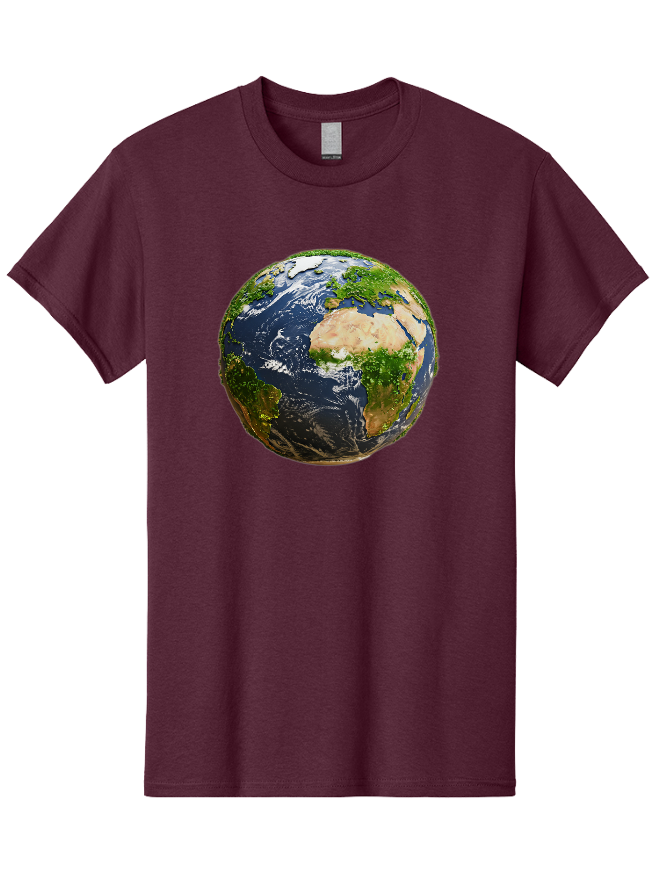 Earth-Globe-3 Men'S Graphic Tee, 100% Cotton, Comfortable Casual Summer Wear, Machine Washable, Globe, Earth From Space, World Map, Africa, Europe, Atlantic Ocean, Natural Beauty, Diverse Geography, Global Unity, Planet Earth Imagery, Baa578 23