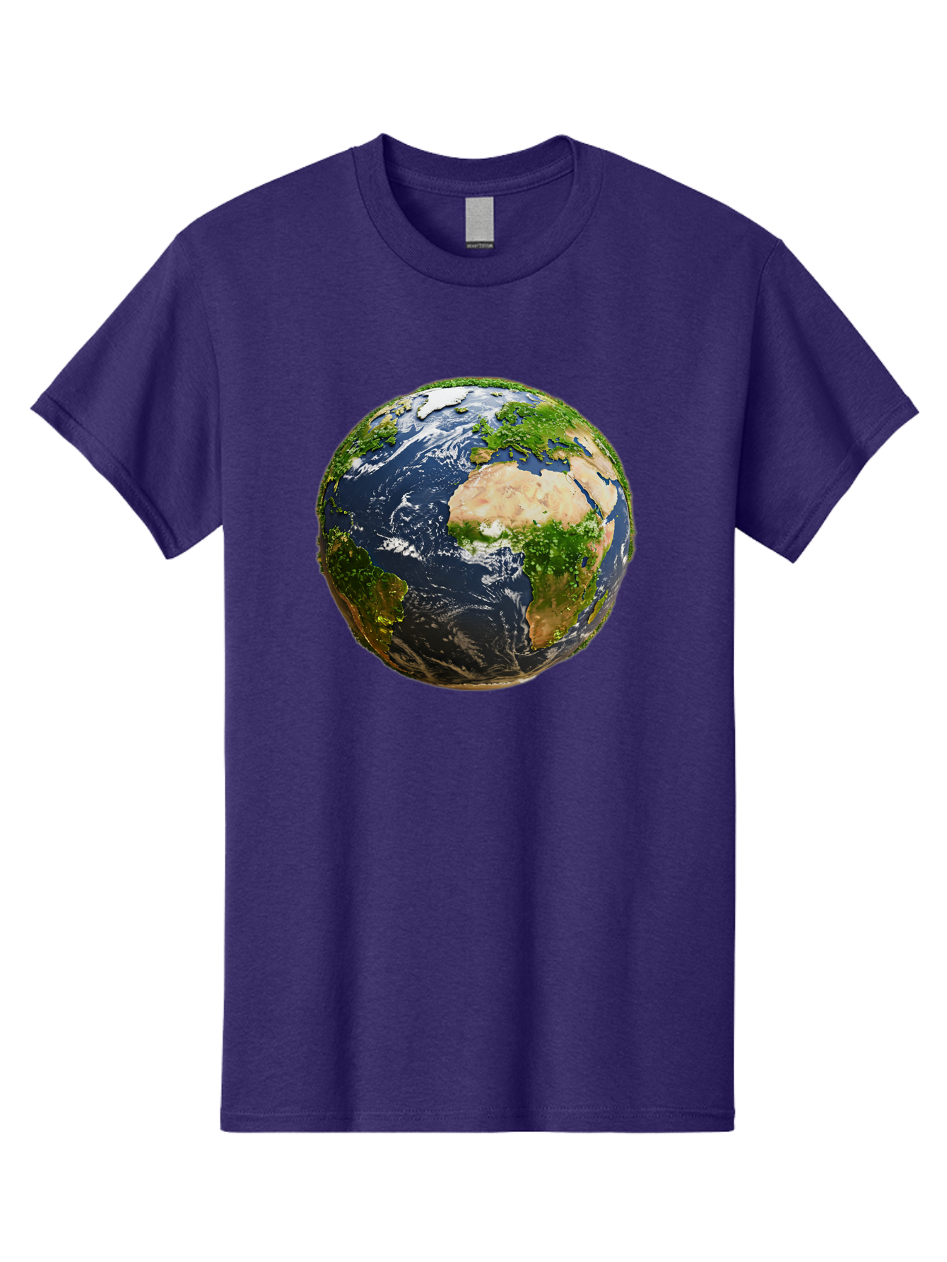 Earth-Globe-3 Men'S Graphic Tee, 100% Cotton, Comfortable Casual Summer Wear, Machine Washable, Globe, Earth From Space, World Map, Africa, Europe, Atlantic Ocean, Natural Beauty, Diverse Geography, Global Unity, Planet Earth Imagery, Baa578 3