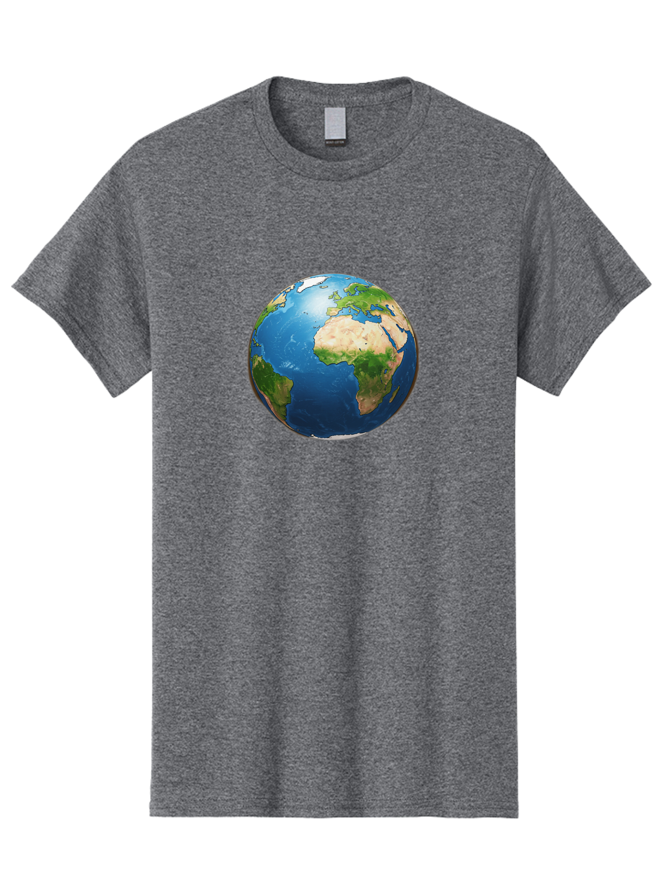 Earth-Globe Men'S Graphic Tee, 100% Cotton, Comfortable Casual Summer Wear, Machine Washable, Globe Showing Africa And Europe, International Connectivity, Global Unity, World Map, 3D Rendering, Earth From Space, Continents, Oceans Baa580 29