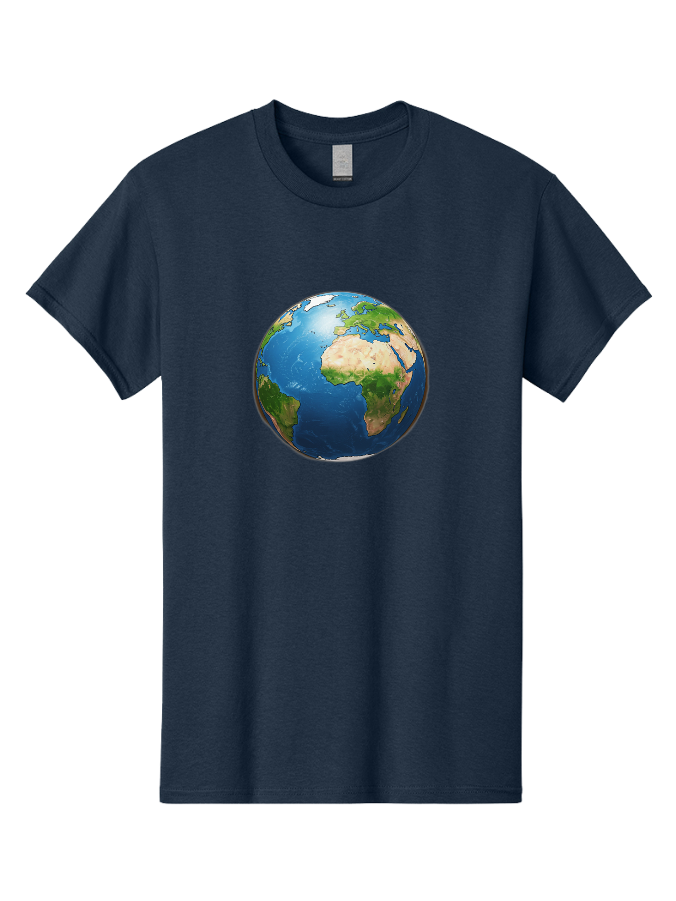 Earth-Globe Men'S Graphic Tee, 100% Cotton, Comfortable Casual Summer Wear, Machine Washable, Globe Showing Africa And Europe, International Connectivity, Global Unity, World Map, 3D Rendering, Earth From Space, Continents, Oceans Baa580 17