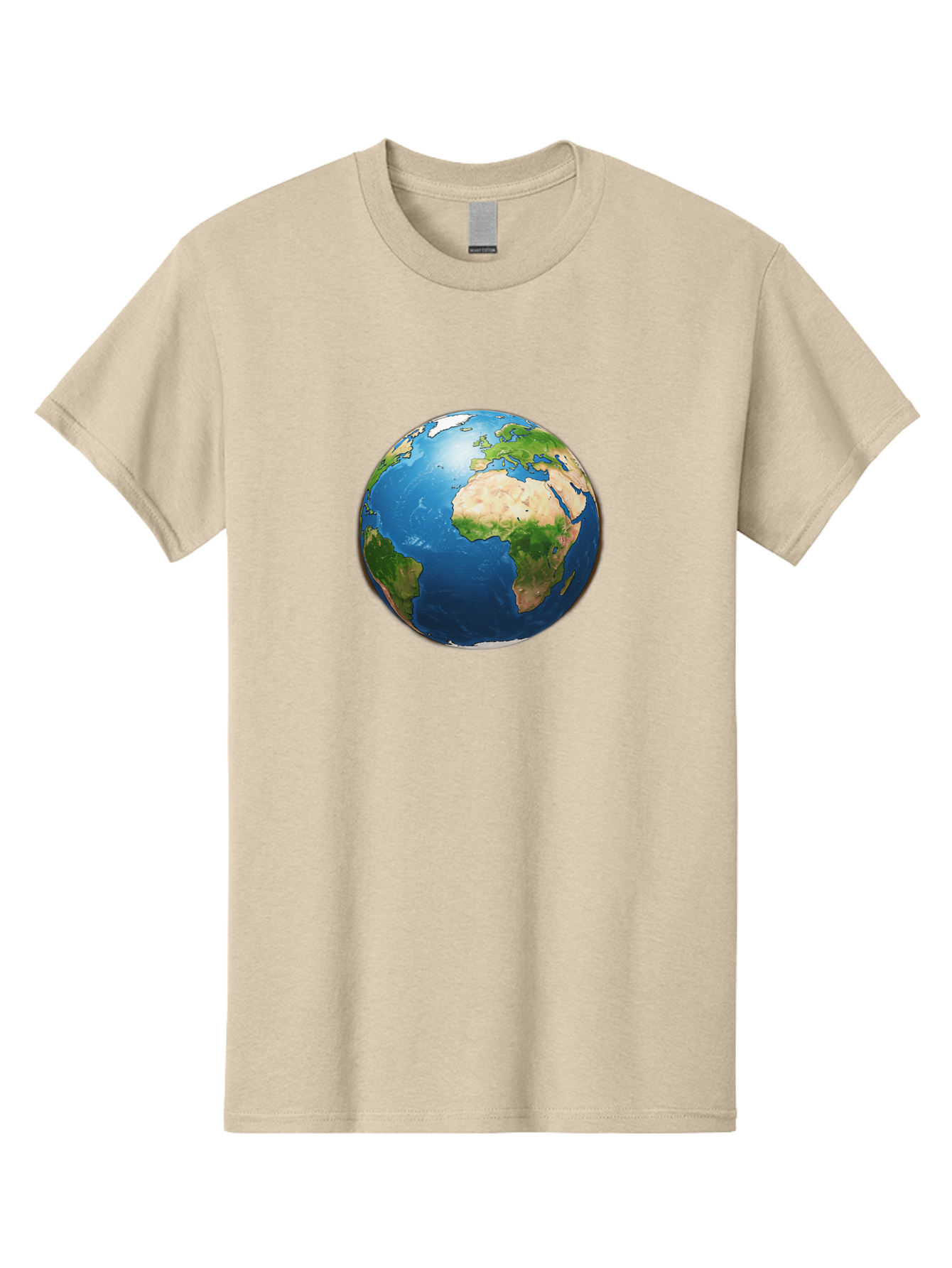 Earth-Globe Men'S Graphic Tee, 100% Cotton, Comfortable Casual Summer Wear, Machine Washable, Globe Showing Africa And Europe, International Connectivity, Global Unity, World Map, 3D Rendering, Earth From Space, Continents, Oceans Baa580 27