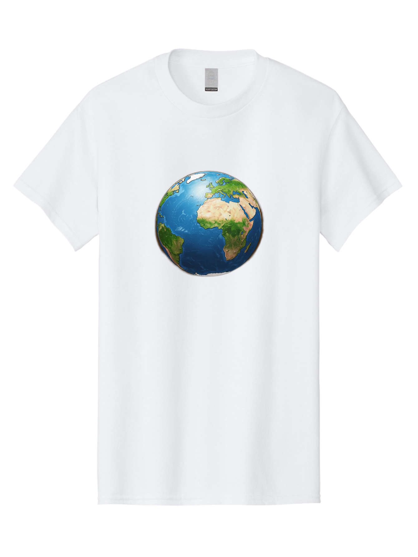 Earth-Globe Men'S Graphic Tee, 100% Cotton, Comfortable Casual Summer Wear, Machine Washable, Globe Showing Africa And Europe, International Connectivity, Global Unity, World Map, 3D Rendering, Earth From Space, Continents, Oceans Baa580 15