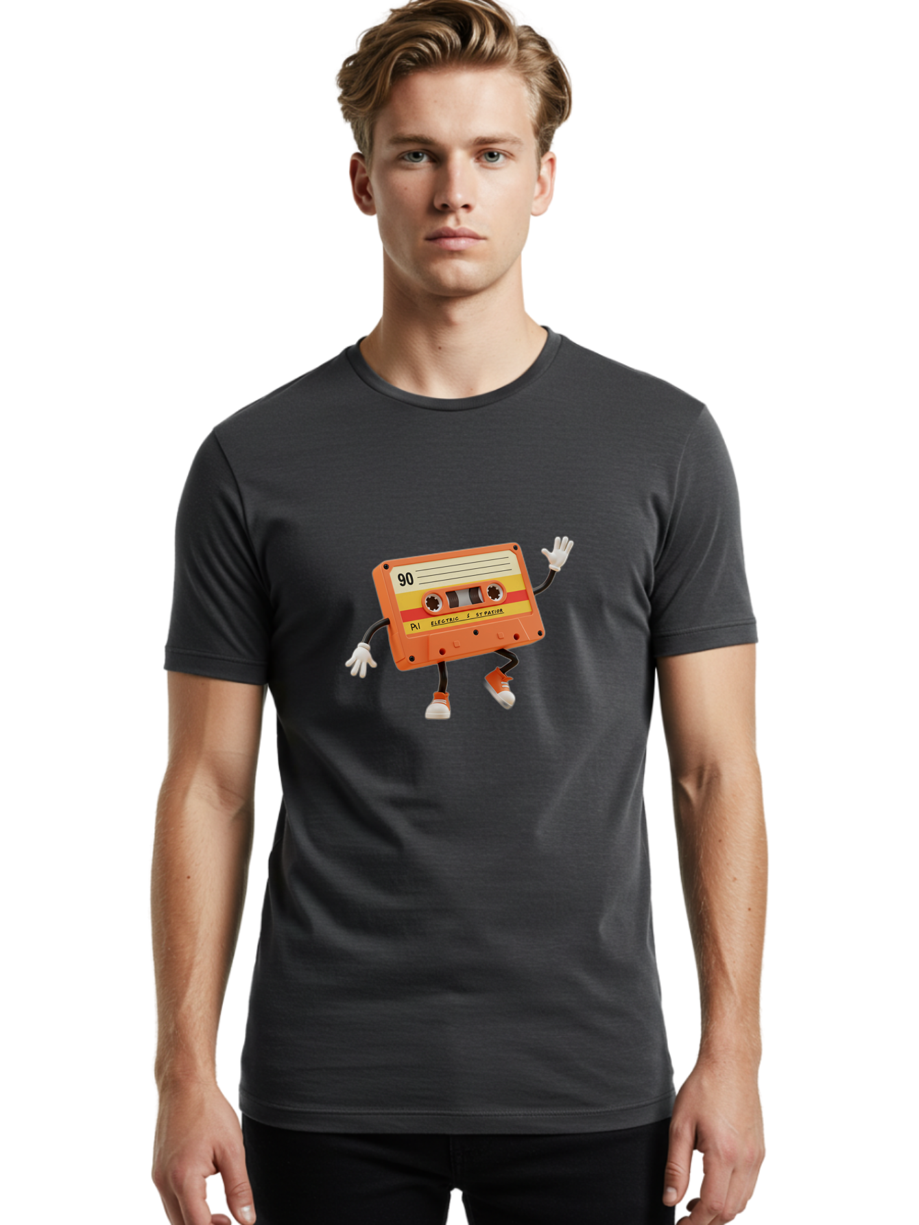 Electric-Eytopia-90 Men'S Graphic Tee, 100% Cotton, Comfortable Casual Summer Wear, Machine Washable, Retro Cassette Tape, Vintage Music, Nostalgic Charm, 90S Music, Cassette Culture, Music Nostalgia, Retro Vibe, Electric Ex-Patio Baa642 28