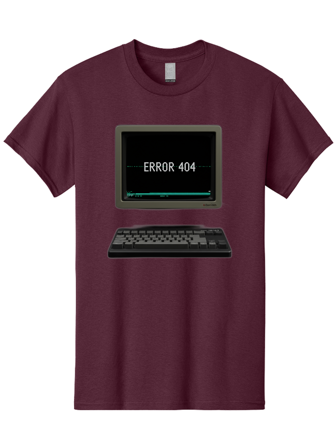 Error-404 Men'S Graphic Tee, 100% Cotton, Comfortable Casual Summer Wear, Machine Washable, Error 404 Message, Computer Monitor, Keyboard, Old Computer, Retro Technology, Error Screen, 404 Page Not Found, Vintage Computer Hardware, Baa652 19