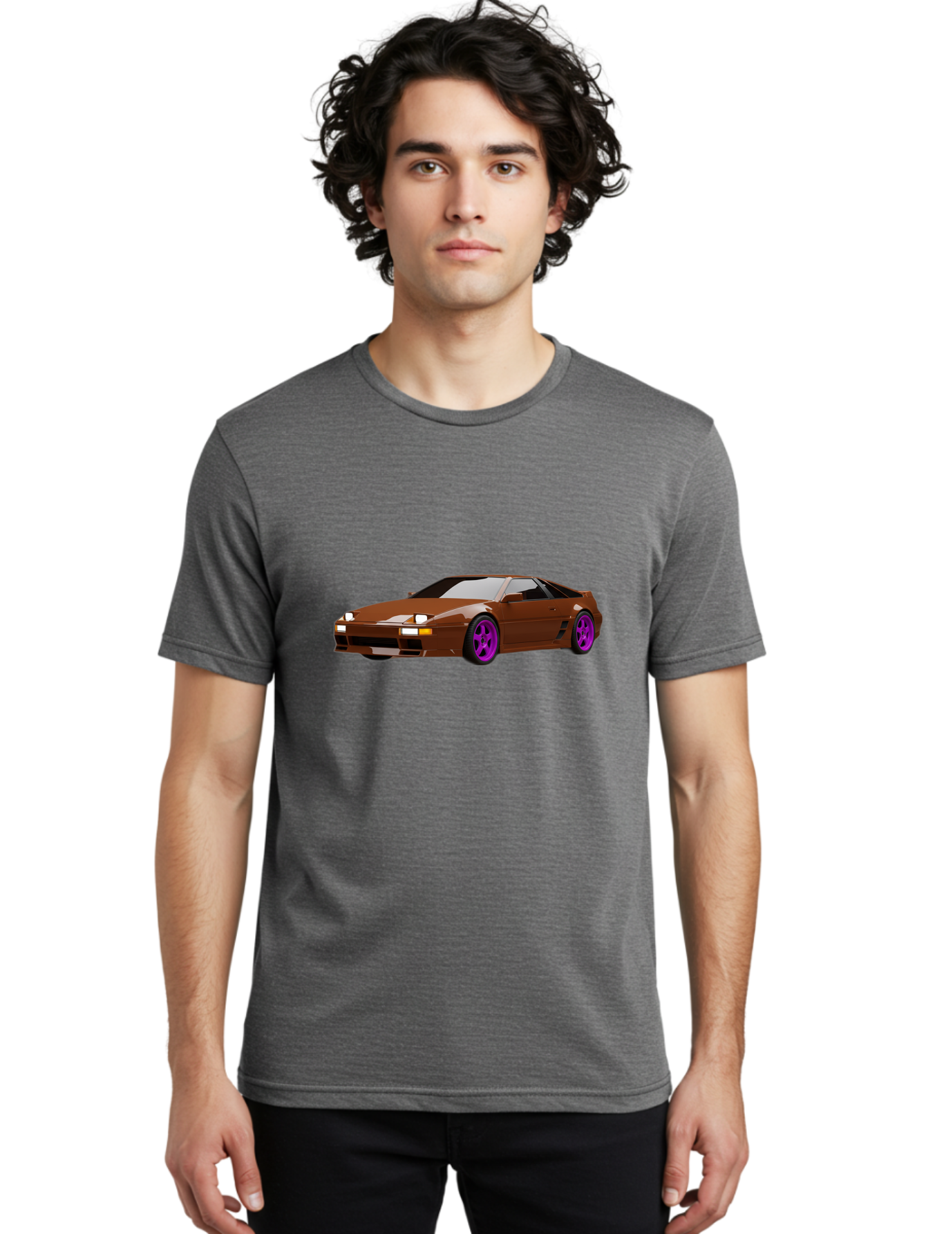 Ferrari-288-Gto-1 Men'S Graphic Tee, 100% Cotton, Comfortable Casual Summer Wear, Machine Washable, Ferrari 288 Gto, Sports Car, Luxury Vehicle, Sleek Design, Brown Finish, Purple Rims, High-Performance, Italian Supercar, Exotic Car Baa669 20