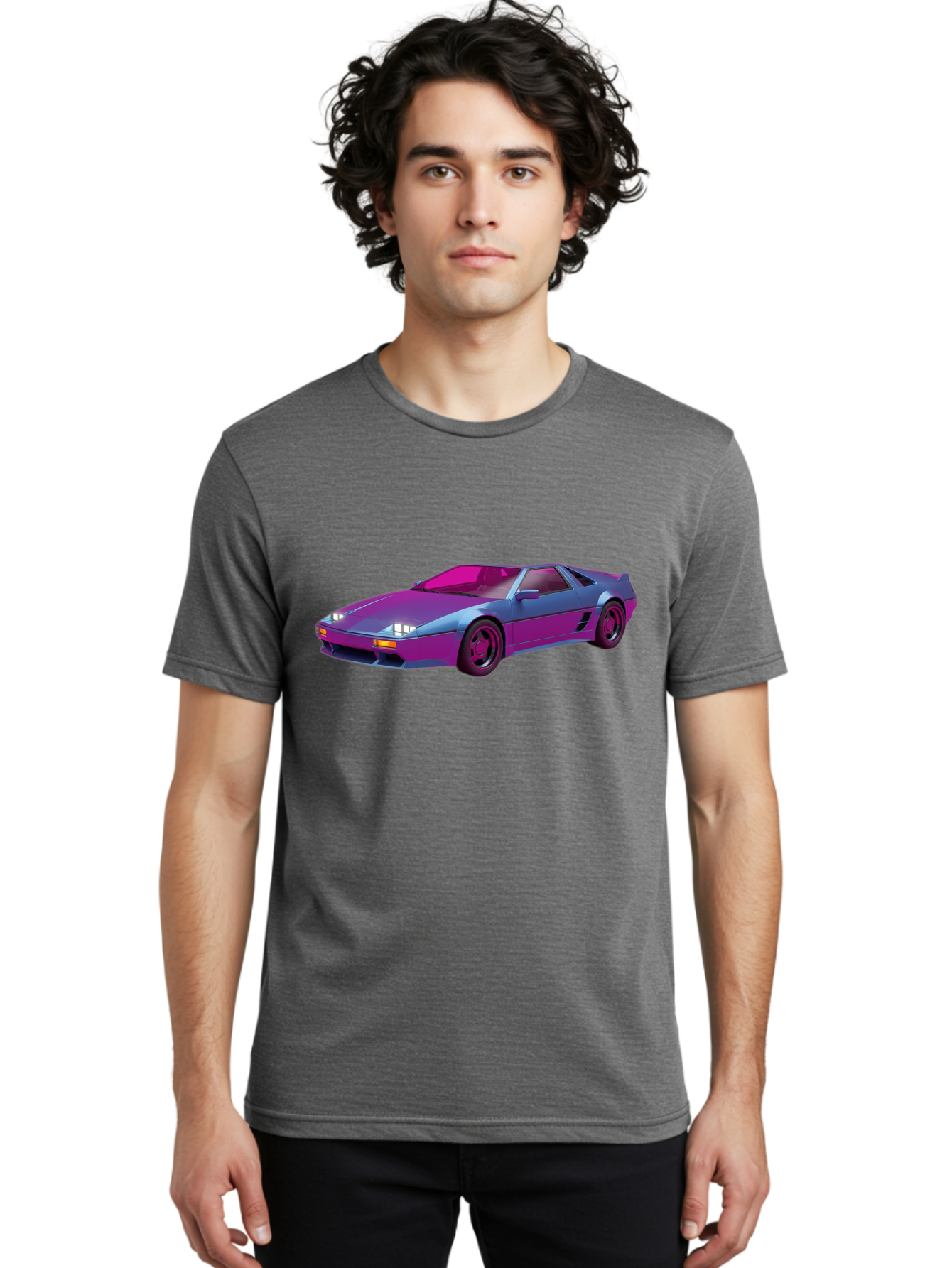 Ferrari-288-Gto Men'S Graphic Tee, 100% Cotton, Comfortable Casual Summer Wear, Machine Washable, Ferrari 288 Gto, Sports Car, Sleek Design, Vibrant Colors, Purple And Pink Gradient, Luxury Vehicle, High-Performance Car, Classic Ferrari Model, Baa670 6