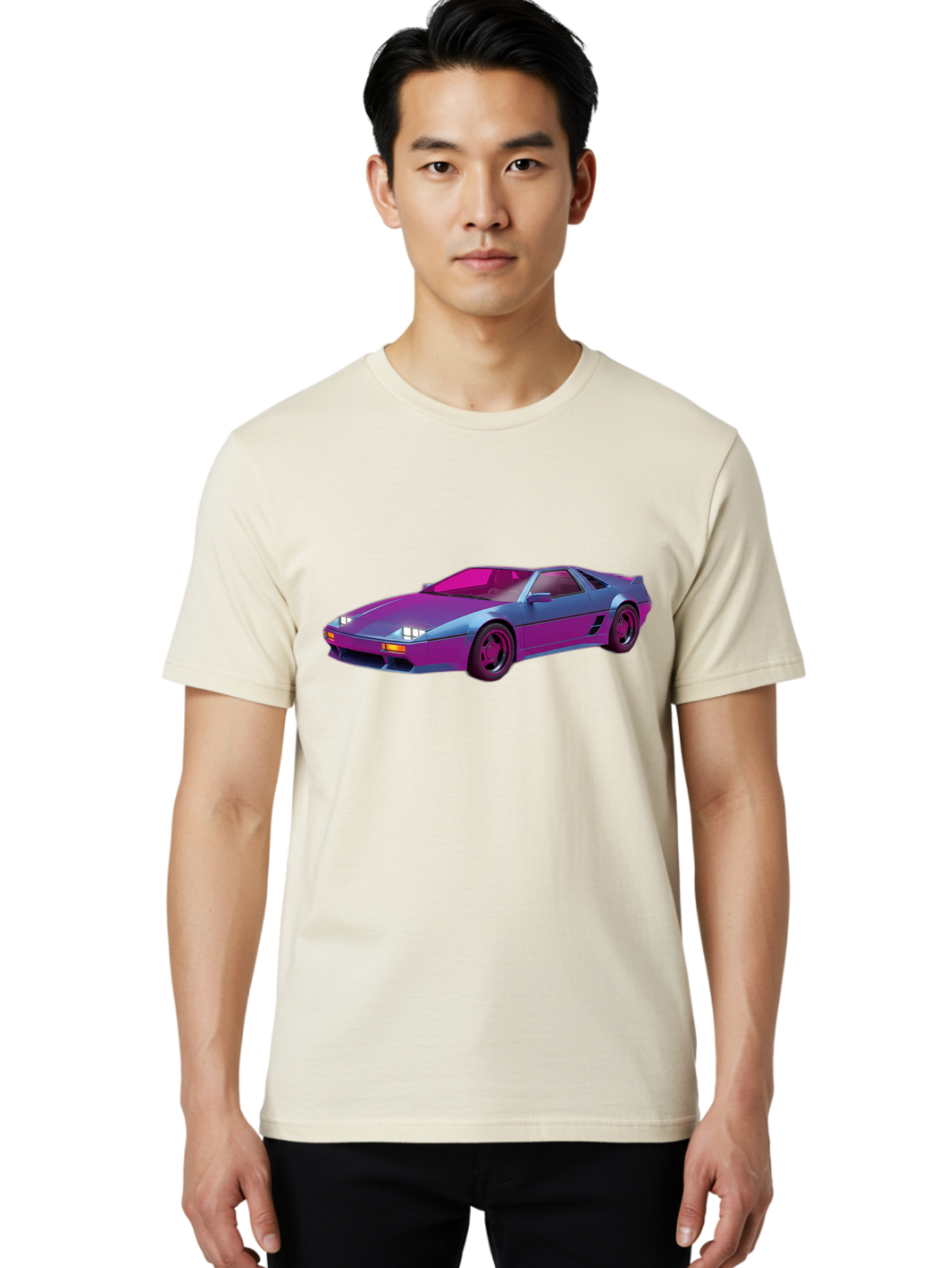 Ferrari-288-Gto Men'S Graphic Tee, 100% Cotton, Comfortable Casual Summer Wear, Machine Washable, Ferrari 288 Gto, Sports Car, Sleek Design, Vibrant Colors, Purple And Pink Gradient, Luxury Vehicle, High-Performance Car, Classic Ferrari Model, Baa670 28