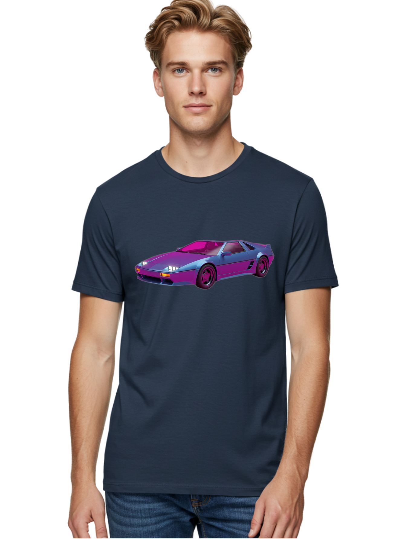 Ferrari-288-Gto Men'S Graphic Tee, 100% Cotton, Comfortable Casual Summer Wear, Machine Washable, Ferrari 288 Gto, Sports Car, Sleek Design, Vibrant Colors, Purple And Pink Gradient, Luxury Vehicle, High-Performance Car, Classic Ferrari Model, Baa670 20