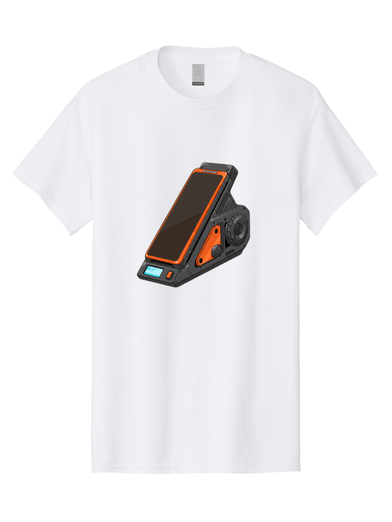 Gaming-Phone-Holder Men'S Graphic Tee, 100% Cotton, Comfortable Casual Summer Wear, Machine Washable, Smartphone With Gaming Features, Orange Accents, Black Design, Futuristic Technology, Gaming Phone, High-Performance Device, Baa708 13