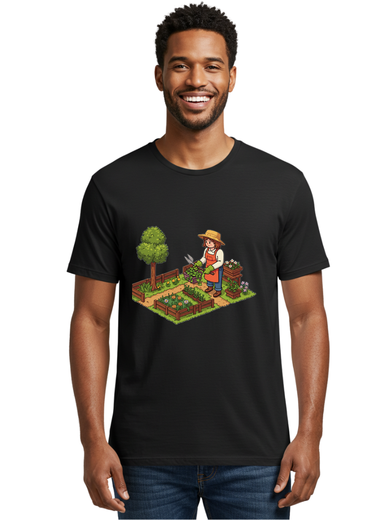 Gardener Men'S Graphic Tee, 100% Cotton, Comfortable Casual Summer Wear, Machine Washable, Gardening, Flower Gardening, Gardening Tools, Gardening Apron, Gardening Hat, Gardening Gloves, Potted Plants, Gardening Scenery, Serene Garden, Baa720 12