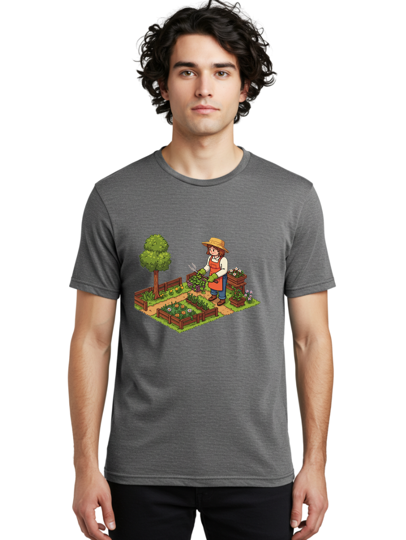 Gardener Men'S Graphic Tee, 100% Cotton, Comfortable Casual Summer Wear, Machine Washable, Gardening, Flower Gardening, Gardening Tools, Gardening Apron, Gardening Hat, Gardening Gloves, Potted Plants, Gardening Scenery, Serene Garden, Baa720 4