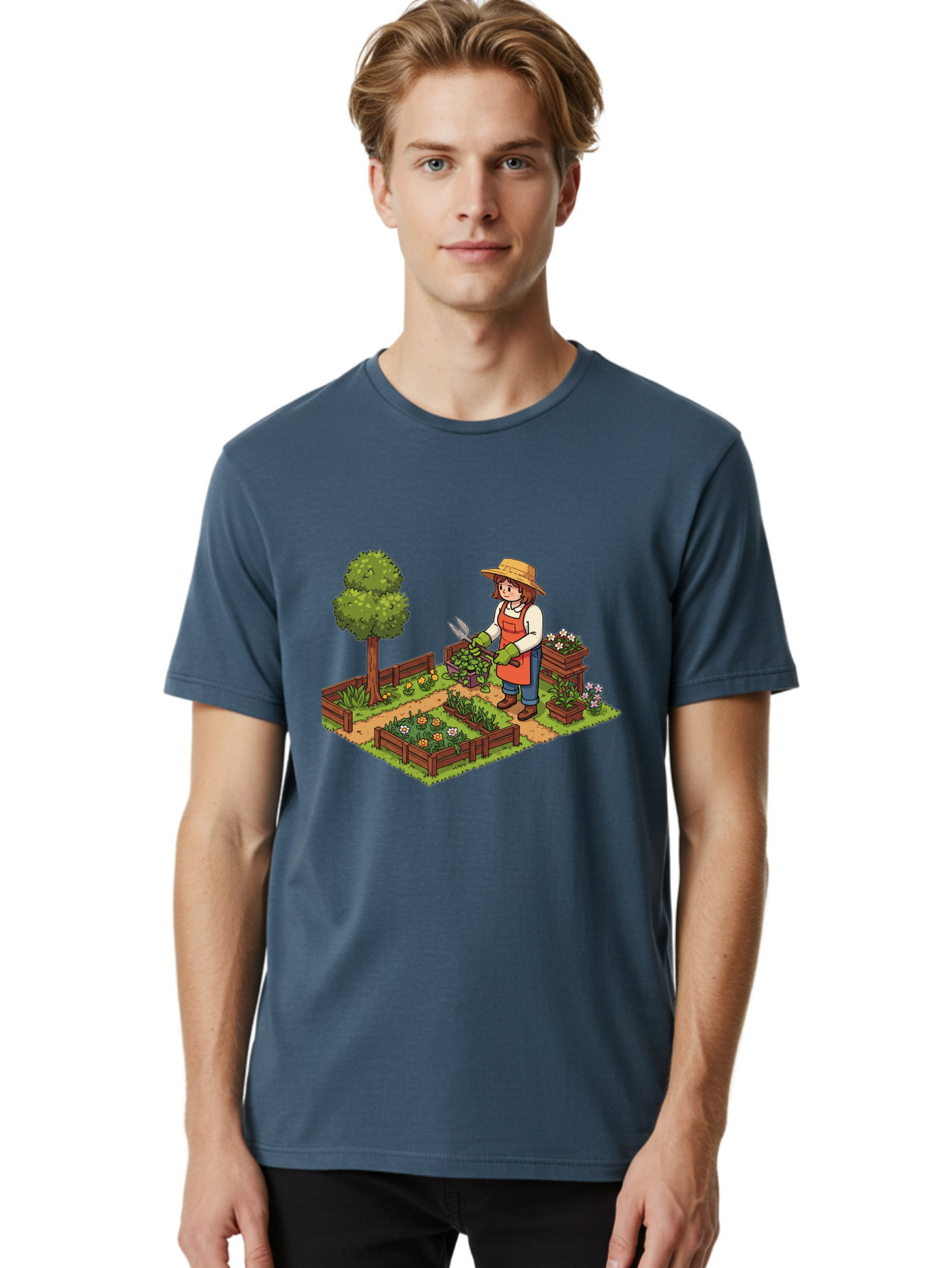 Gardener Men'S Graphic Tee, 100% Cotton, Comfortable Casual Summer Wear, Machine Washable, Gardening, Flower Gardening, Gardening Tools, Gardening Apron, Gardening Hat, Gardening Gloves, Potted Plants, Gardening Scenery, Serene Garden, Baa720 16
