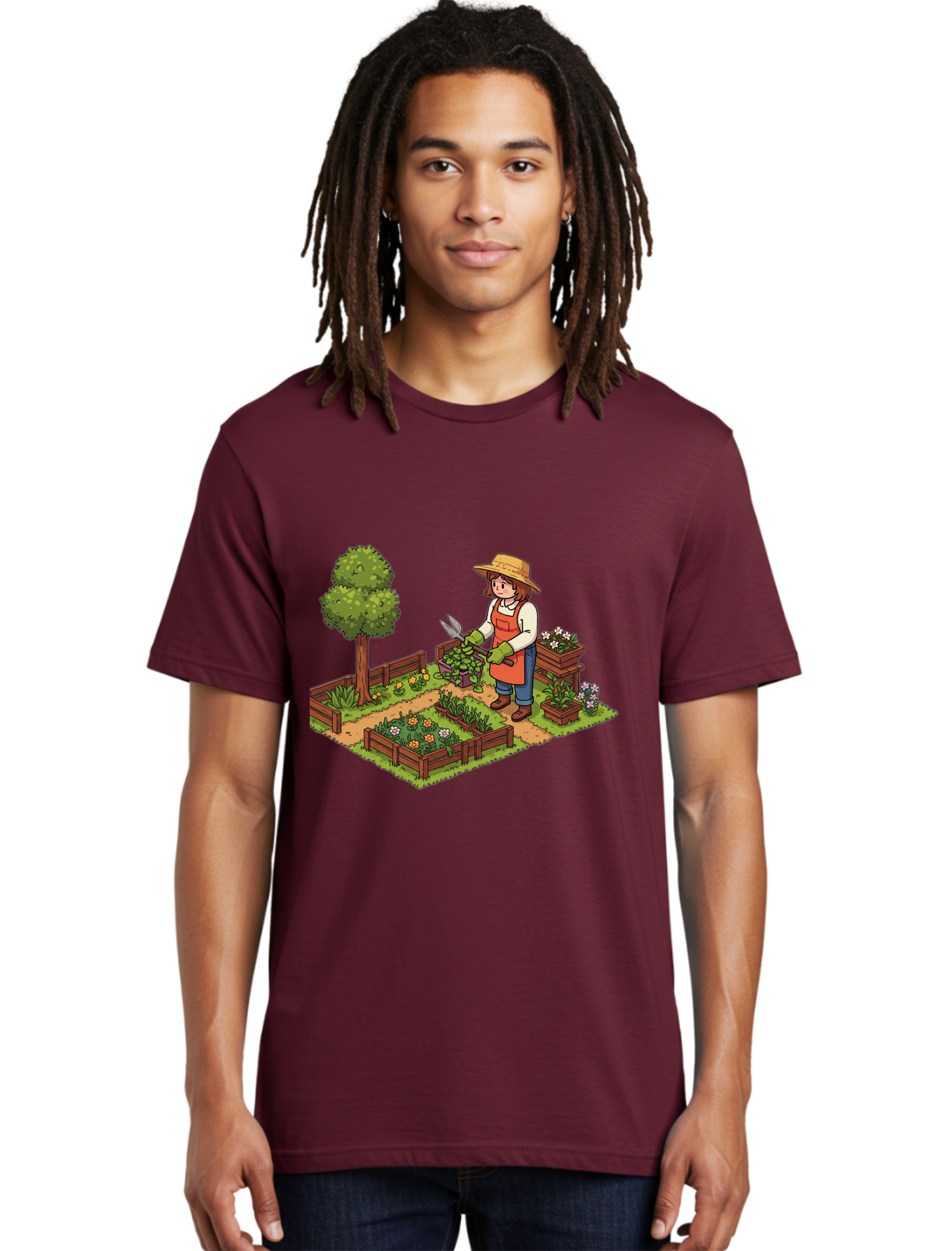 Gardener Men'S Graphic Tee, 100% Cotton, Comfortable Casual Summer Wear, Machine Washable, Gardening, Flower Gardening, Gardening Tools, Gardening Apron, Gardening Hat, Gardening Gloves, Potted Plants, Gardening Scenery, Serene Garden, Baa720 18