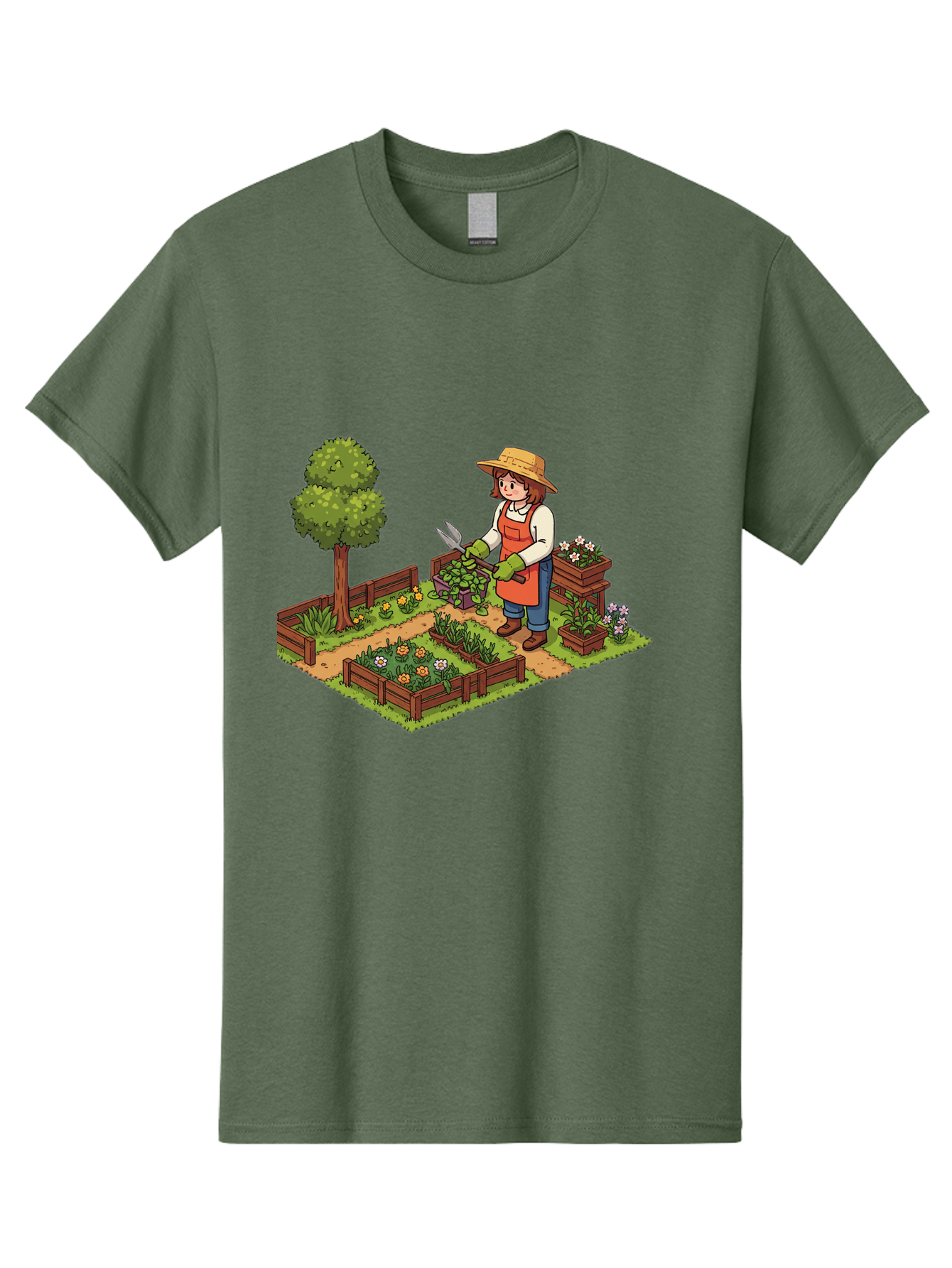 Gardener Men'S Graphic Tee, 100% Cotton, Comfortable Casual Summer Wear, Machine Washable, Gardening, Flower Gardening, Gardening Tools, Gardening Apron, Gardening Hat, Gardening Gloves, Potted Plants, Gardening Scenery, Serene Garden, Baa720 21