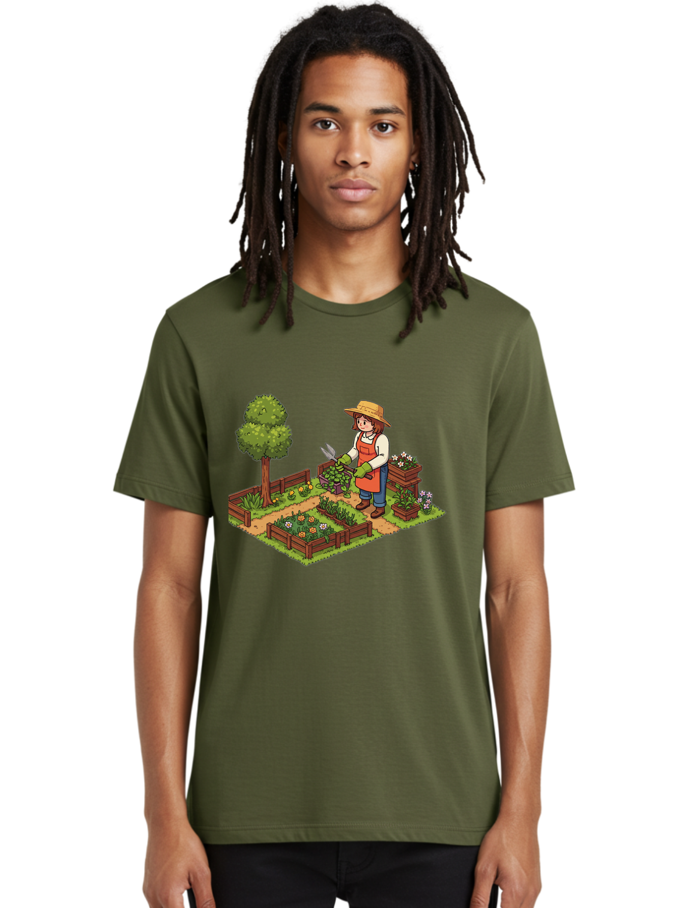 Gardener Men'S Graphic Tee, 100% Cotton, Comfortable Casual Summer Wear, Machine Washable, Gardening, Flower Gardening, Gardening Tools, Gardening Apron, Gardening Hat, Gardening Gloves, Potted Plants, Gardening Scenery, Serene Garden, Baa720 22