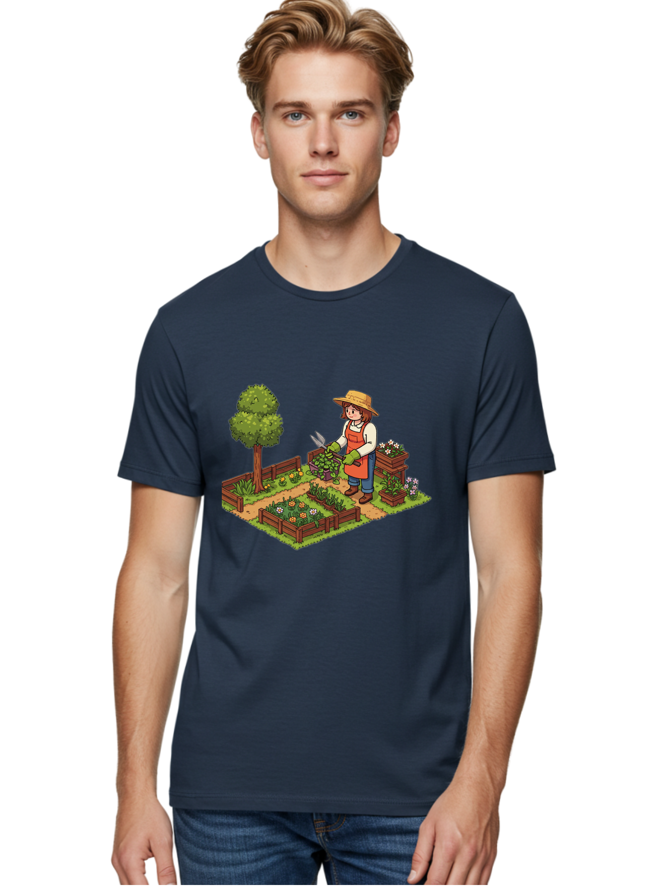 Gardener Men'S Graphic Tee, 100% Cotton, Comfortable Casual Summer Wear, Machine Washable, Gardening, Flower Gardening, Gardening Tools, Gardening Apron, Gardening Hat, Gardening Gloves, Potted Plants, Gardening Scenery, Serene Garden, Baa720 8