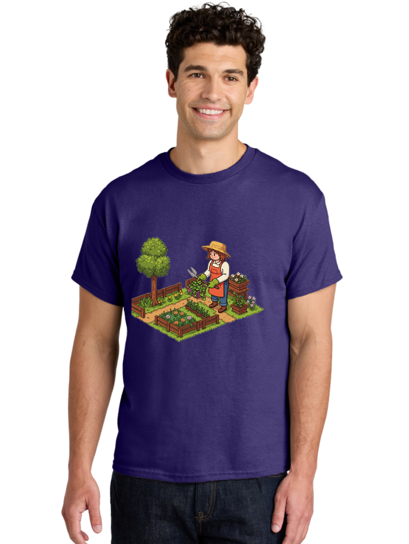 Gardener Men'S Graphic Tee, 100% Cotton, Comfortable Casual Summer Wear, Machine Washable, Gardening, Flower Gardening, Gardening Tools, Gardening Apron, Gardening Hat, Gardening Gloves, Potted Plants, Gardening Scenery, Serene Garden, Baa720 28
