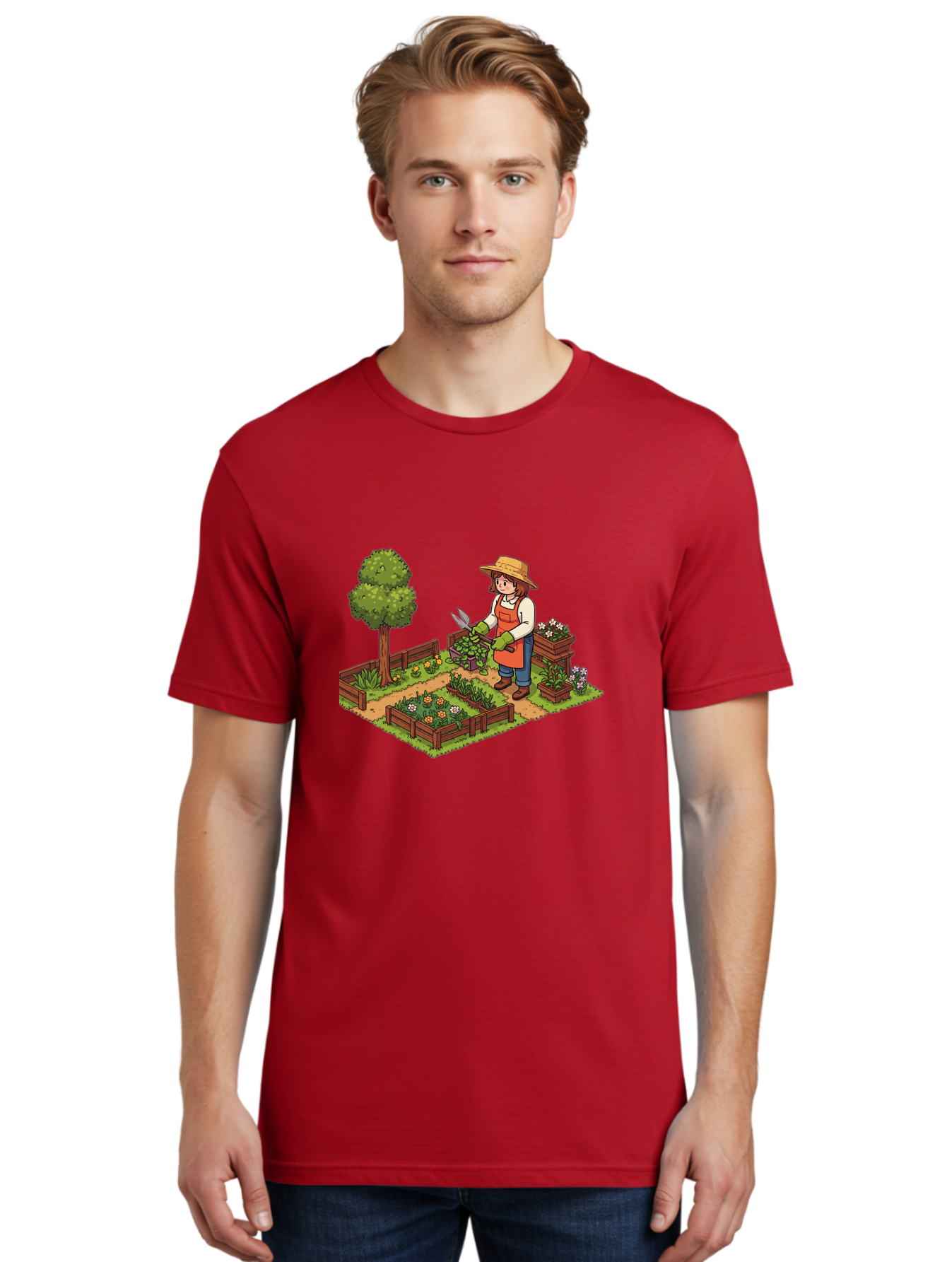Gardener Men'S Graphic Tee, 100% Cotton, Comfortable Casual Summer Wear, Machine Washable, Gardening, Flower Gardening, Gardening Tools, Gardening Apron, Gardening Hat, Gardening Gloves, Potted Plants, Gardening Scenery, Serene Garden, Baa720 6