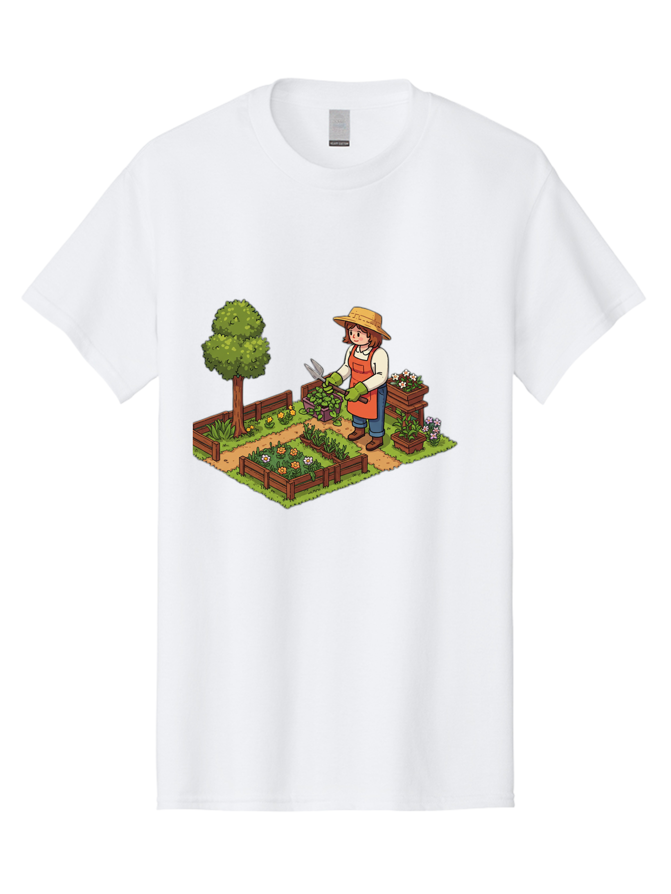 Gardener Men'S Graphic Tee, 100% Cotton, Comfortable Casual Summer Wear, Machine Washable, Gardening, Flower Gardening, Gardening Tools, Gardening Apron, Gardening Hat, Gardening Gloves, Potted Plants, Gardening Scenery, Serene Garden, Baa720 23
