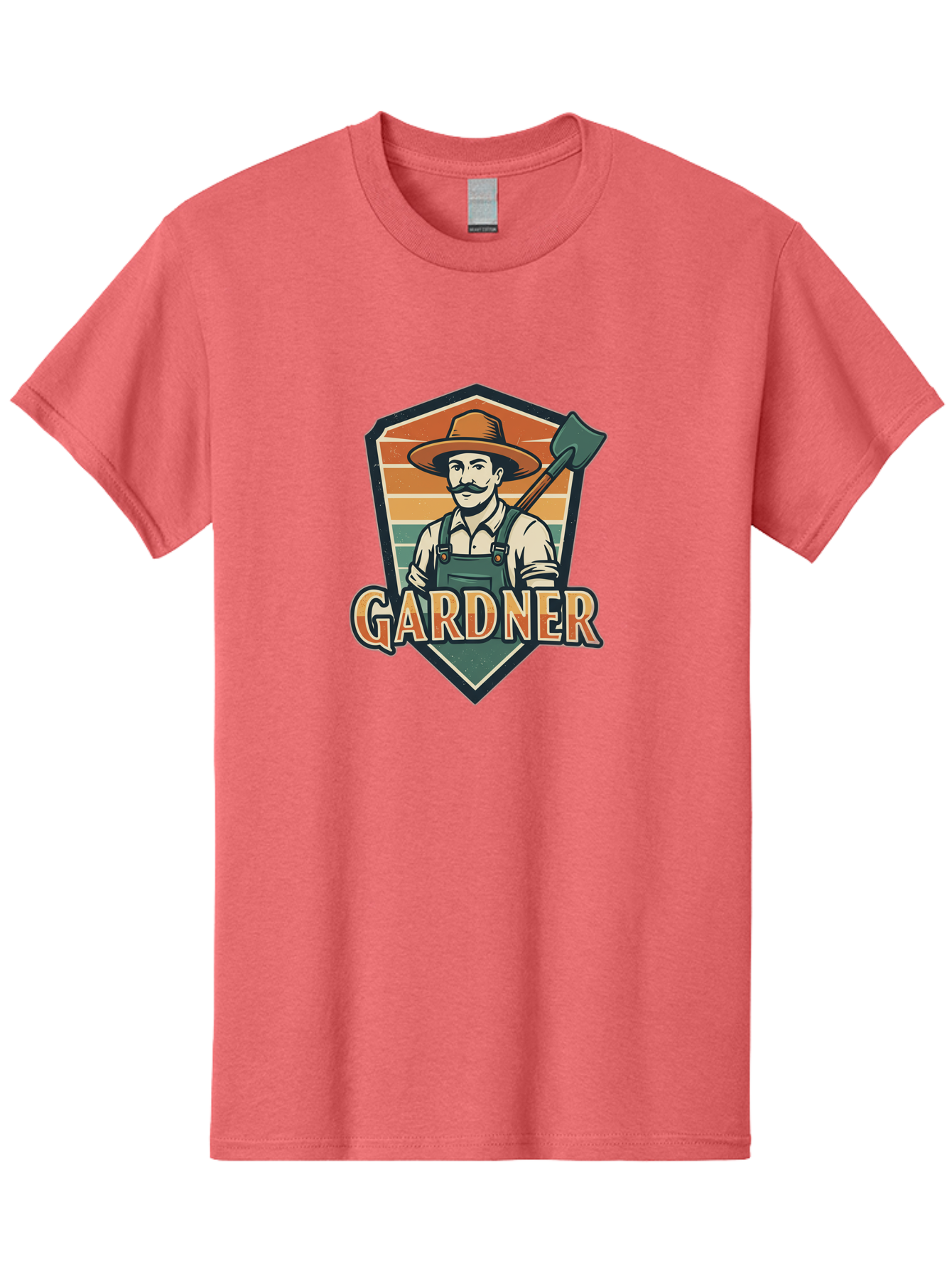 Gardner Men'S Graphic Tee, 100% Cotton, Comfortable Casual Summer Wear, Machine Washable, Gardener With A Hoe, Gardening Logo, Vintage Style, Outdoor Work, Rustic Charm, Gardening Tools, Agriculture, Gardening Profession Baa731 17