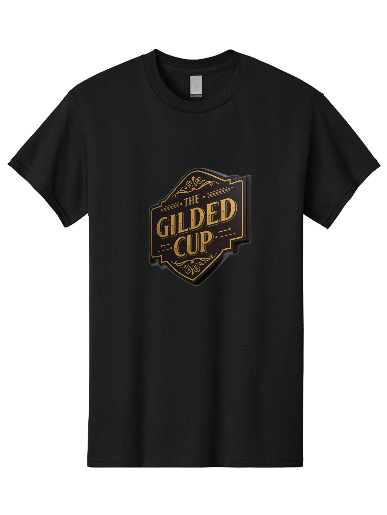 Gilded-Cup Men'S Graphic Tee, 100% Cotton, Comfortable Casual Summer Wear, Machine Washable, The Gilded Cup, Luxury Branding, Elegant Font, Gold And Black Logo, Vintage Style, Ornate Design, Sophistication, Premium Feel Baa736 15