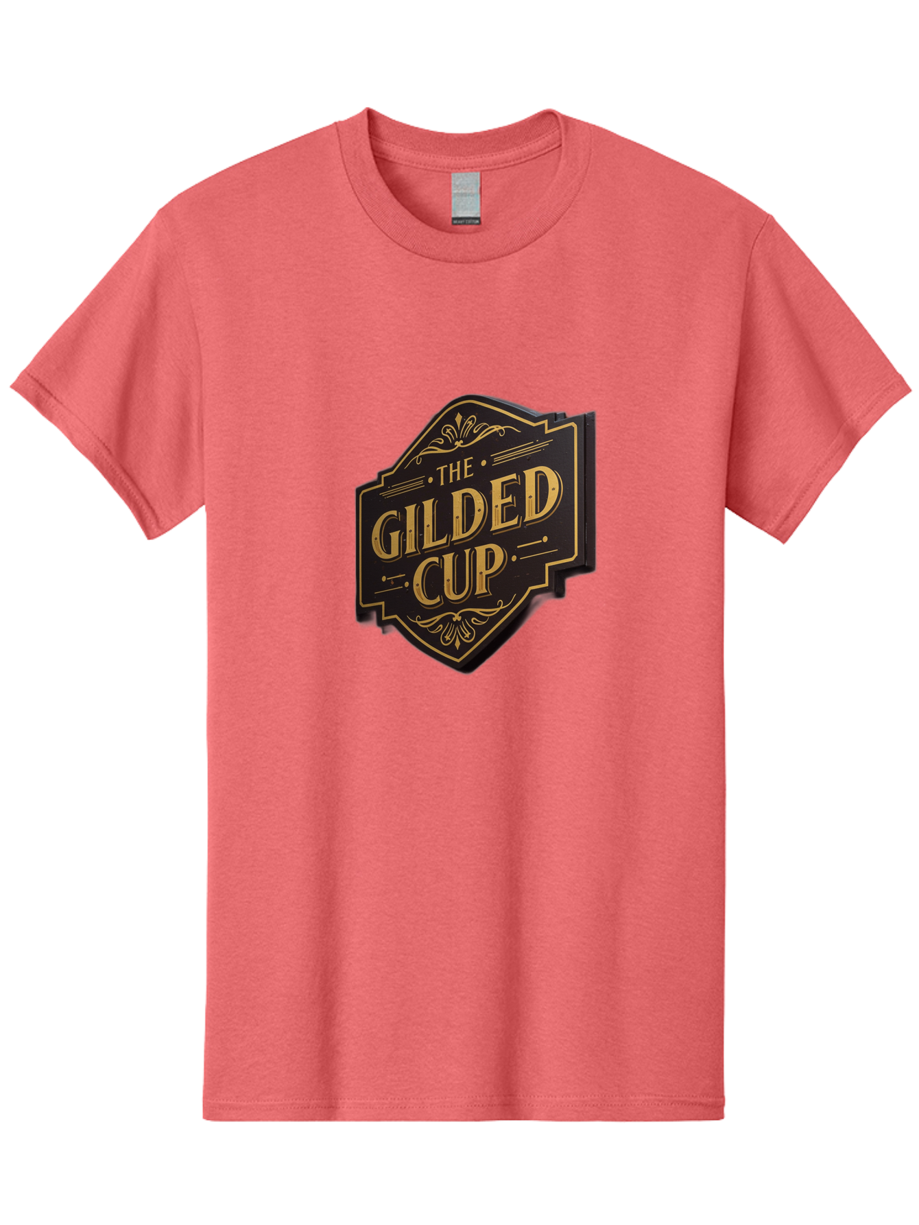 Gilded-Cup Men'S Graphic Tee, 100% Cotton, Comfortable Casual Summer Wear, Machine Washable, The Gilded Cup, Luxury Branding, Elegant Font, Gold And Black Logo, Vintage Style, Ornate Design, Sophistication, Premium Feel Baa736 25