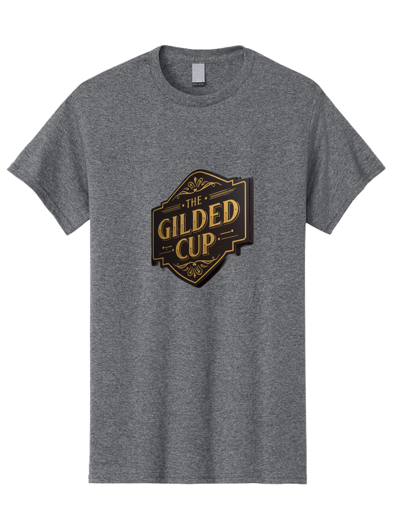 Gilded-Cup Men'S Graphic Tee, 100% Cotton, Comfortable Casual Summer Wear, Machine Washable, The Gilded Cup, Luxury Branding, Elegant Font, Gold And Black Logo, Vintage Style, Ornate Design, Sophistication, Premium Feel Baa736 11