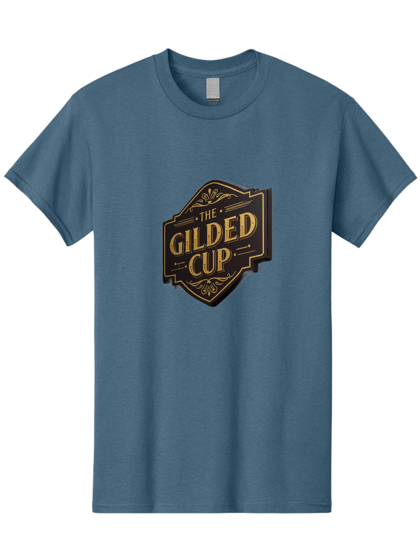 Gilded-Cup Men'S Graphic Tee, 100% Cotton, Comfortable Casual Summer Wear, Machine Washable, The Gilded Cup, Luxury Branding, Elegant Font, Gold And Black Logo, Vintage Style, Ornate Design, Sophistication, Premium Feel Baa736 13