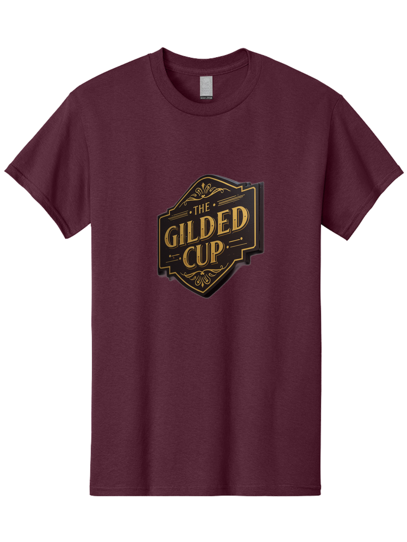 Gilded-Cup Men'S Graphic Tee, 100% Cotton, Comfortable Casual Summer Wear, Machine Washable, The Gilded Cup, Luxury Branding, Elegant Font, Gold And Black Logo, Vintage Style, Ornate Design, Sophistication, Premium Feel Baa736 19