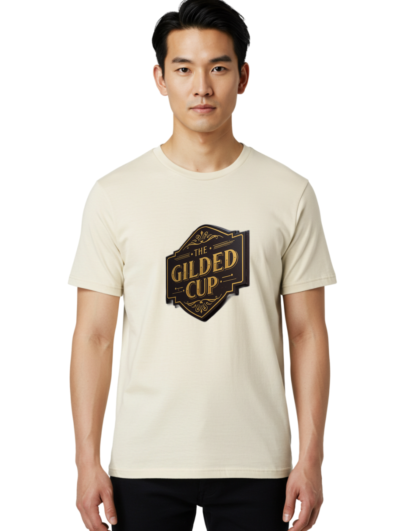 Gilded-Cup Men'S Graphic Tee, 100% Cotton, Comfortable Casual Summer Wear, Machine Washable, The Gilded Cup, Luxury Branding, Elegant Font, Gold And Black Logo, Vintage Style, Ornate Design, Sophistication, Premium Feel Baa736 10