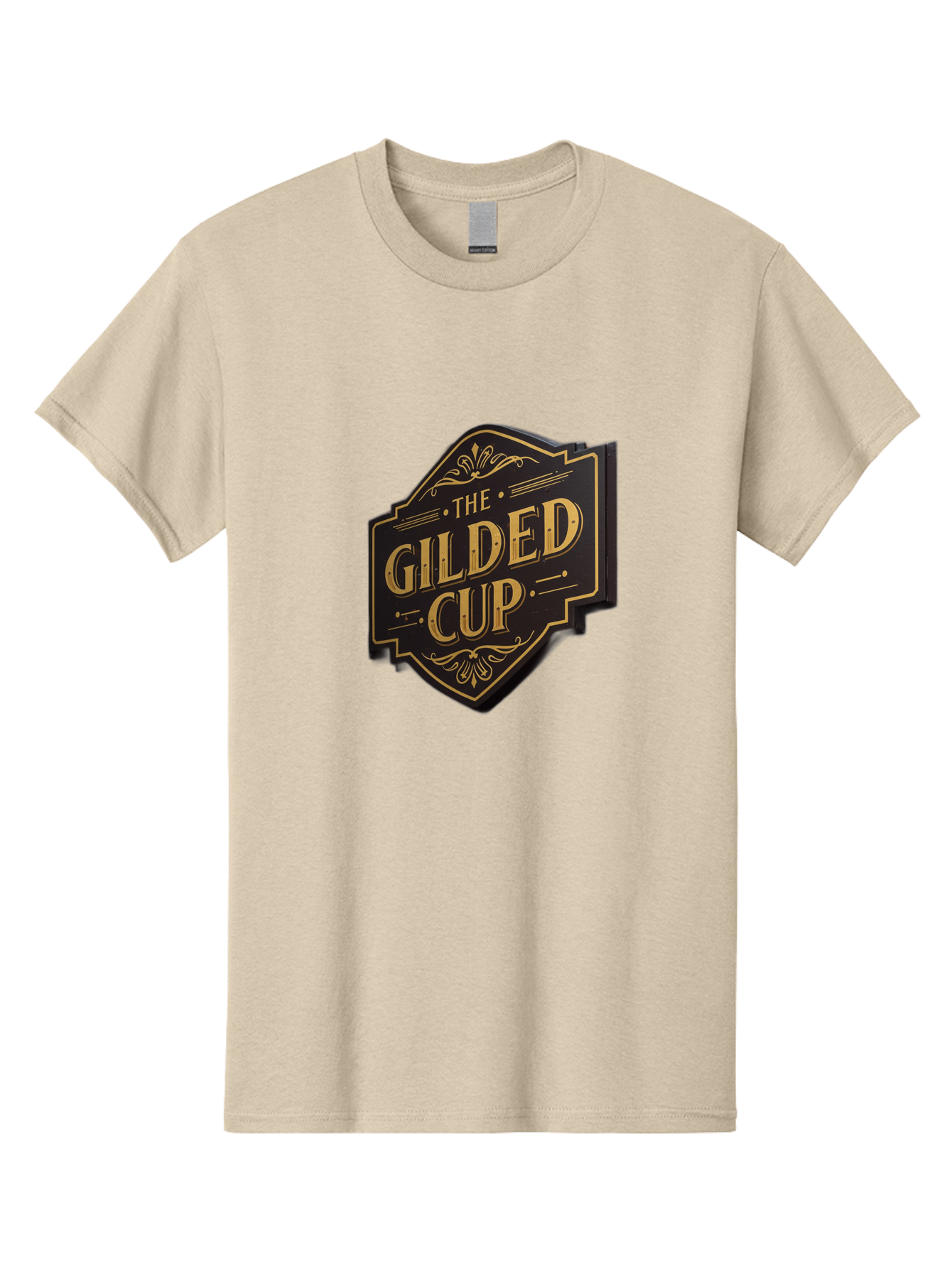 Gilded-Cup Men'S Graphic Tee, 100% Cotton, Comfortable Casual Summer Wear, Machine Washable, The Gilded Cup, Luxury Branding, Elegant Font, Gold And Black Logo, Vintage Style, Ornate Design, Sophistication, Premium Feel Baa736 5