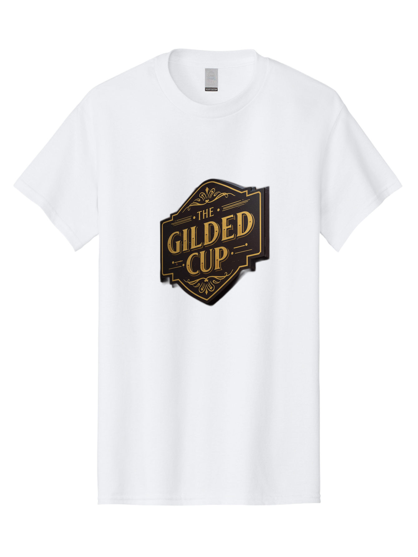 Gilded-Cup Men'S Graphic Tee, 100% Cotton, Comfortable Casual Summer Wear, Machine Washable, The Gilded Cup, Luxury Branding, Elegant Font, Gold And Black Logo, Vintage Style, Ornate Design, Sophistication, Premium Feel Baa736 23
