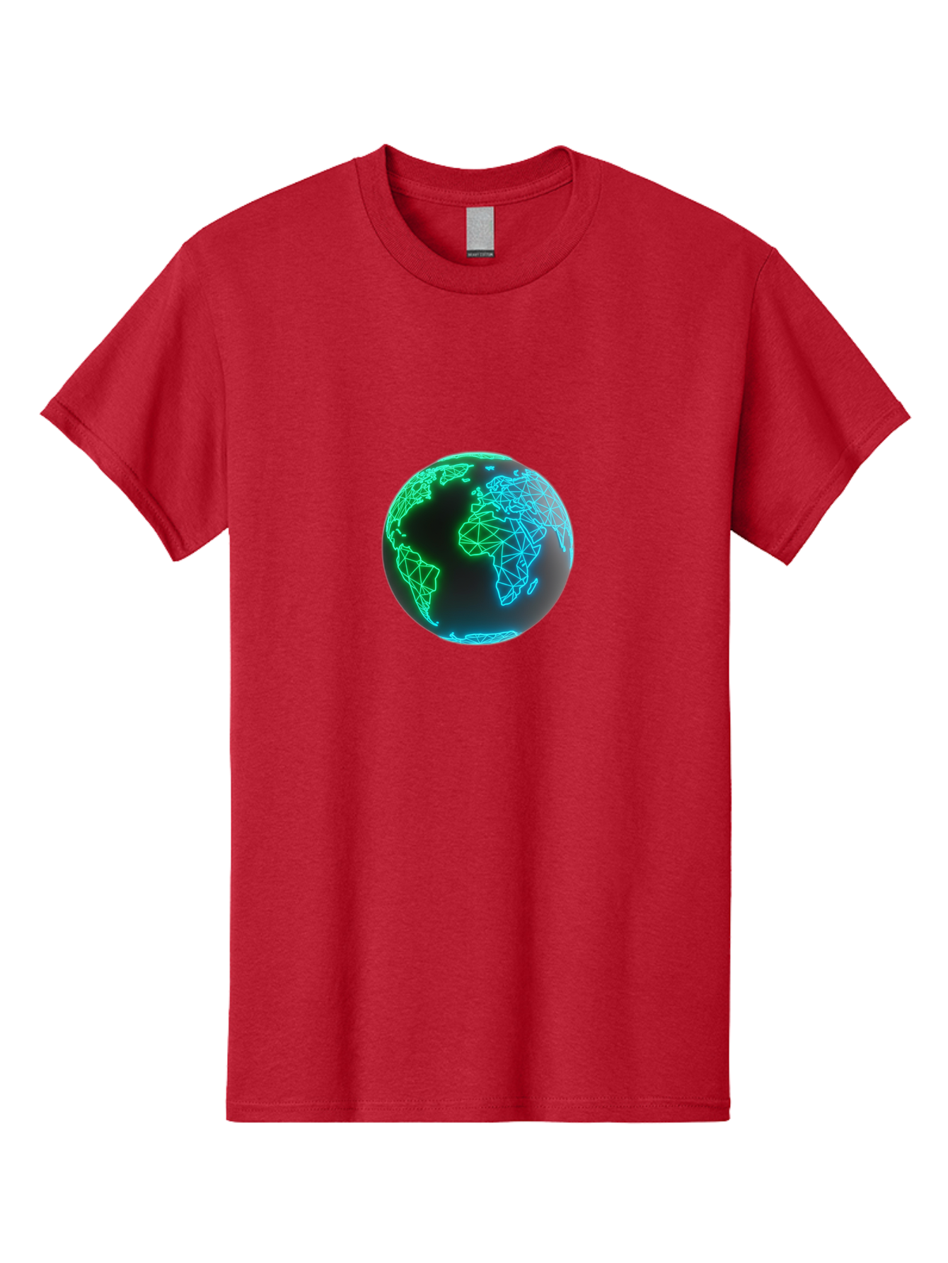 Globe-10 Men'S Graphic Tee, 100% Cotton, Comfortable Casual Summer Wear, Machine Washable, Globe, World Map, Digital Art, Neon Lights, Blue And Green Hues, Futuristic Design, Network Connections, Global Unity, 3D Rendering Baa739 19