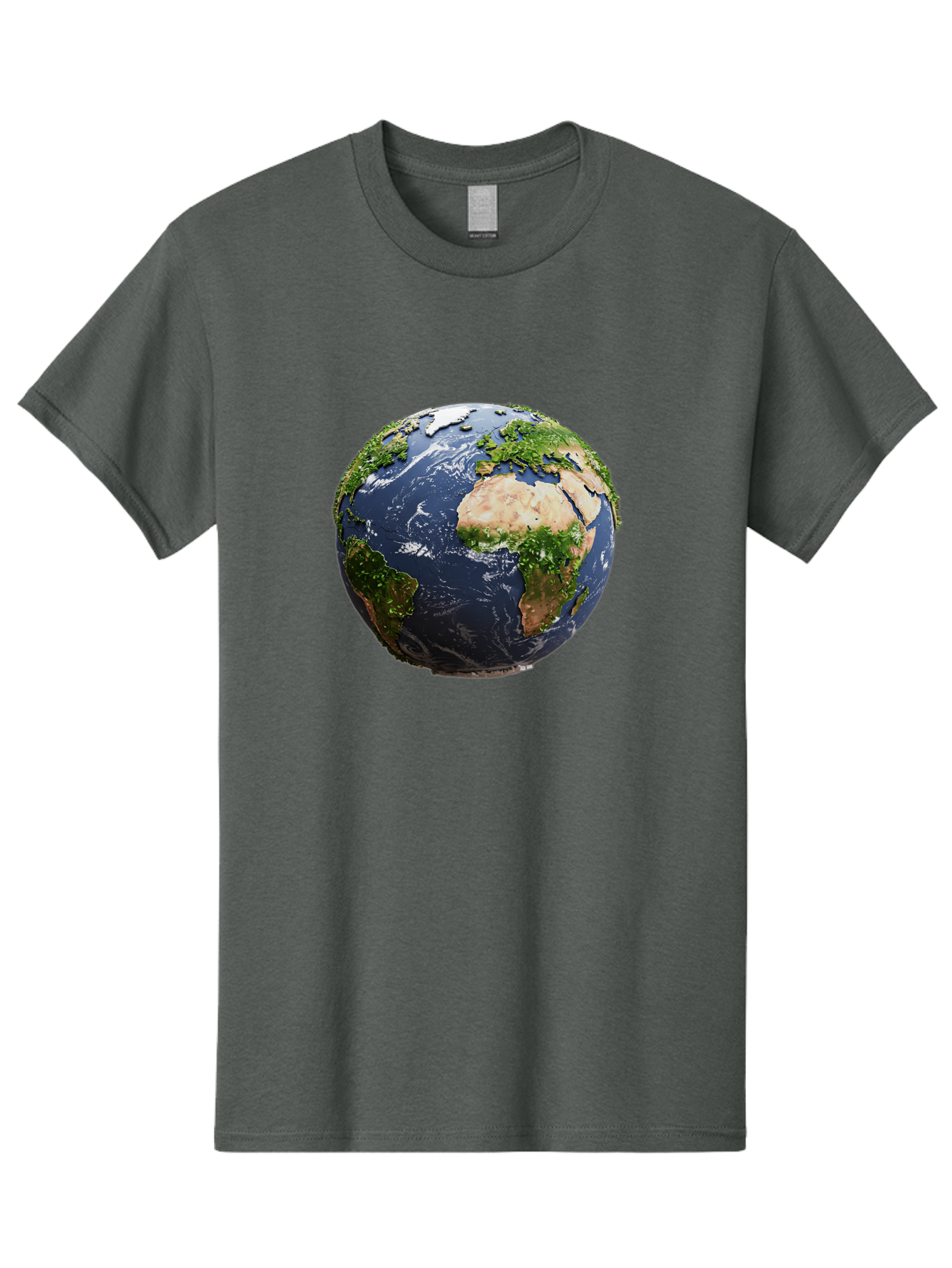 Globe-12 Men'S Graphic Tee, 100% Cotton, Comfortable Casual Summer Wear, Machine Washable, Globe Showing Africa, Europe, And Atlantic Ocean, Global View, Planet Earth, Continents, Oceans, Digital Rendering, 3D Visualization, World Map Baa741 19
