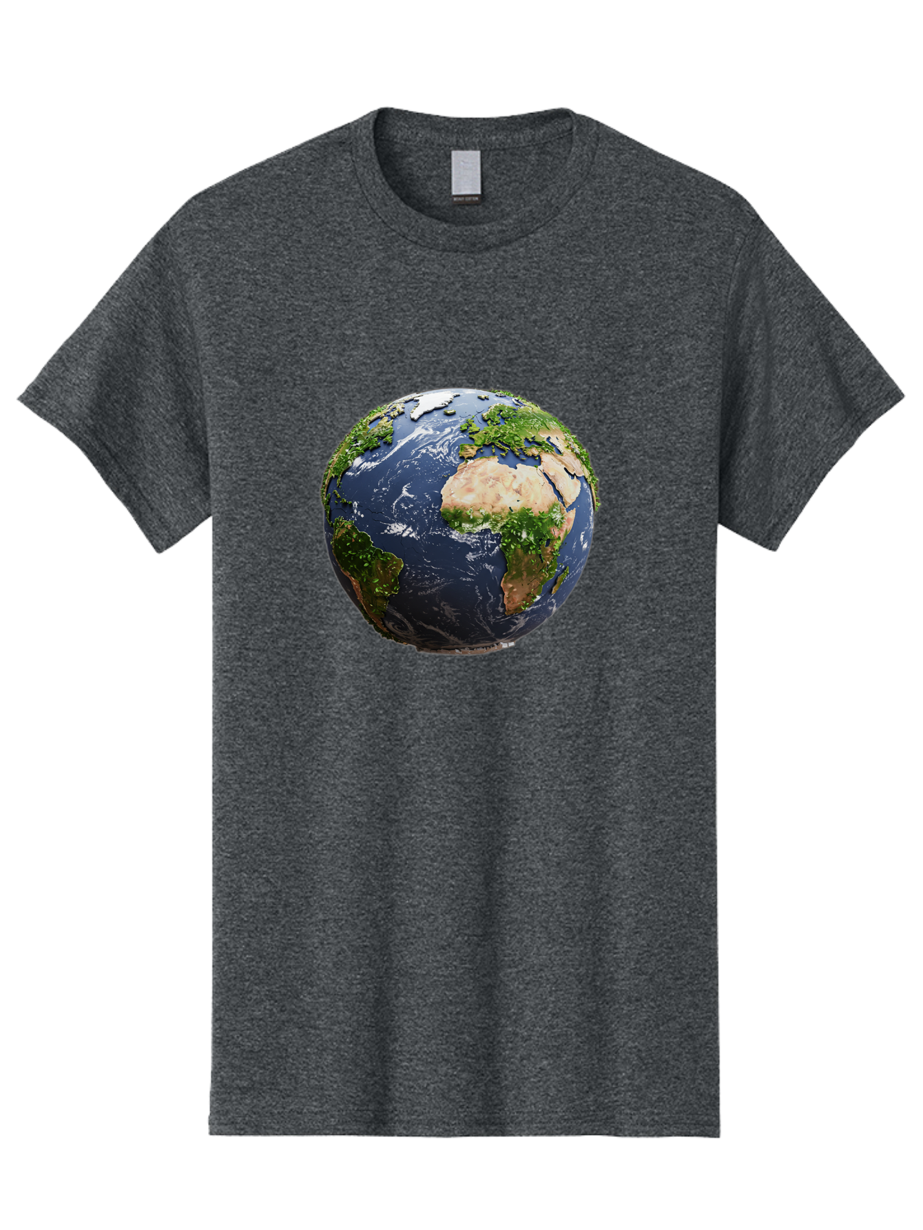 Globe-12 Men'S Graphic Tee, 100% Cotton, Comfortable Casual Summer Wear, Machine Washable, Globe Showing Africa, Europe, And Atlantic Ocean, Global View, Planet Earth, Continents, Oceans, Digital Rendering, 3D Visualization, World Map Baa741 13