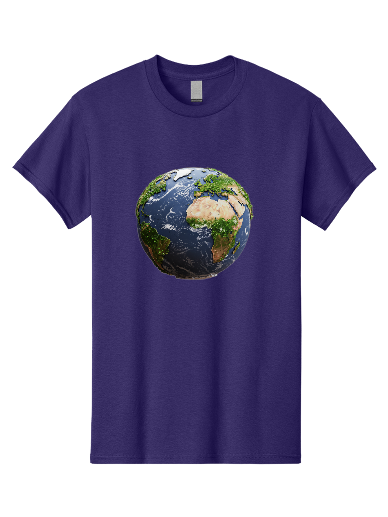 Globe-12 Men'S Graphic Tee, 100% Cotton, Comfortable Casual Summer Wear, Machine Washable, Globe Showing Africa, Europe, And Atlantic Ocean, Global View, Planet Earth, Continents, Oceans, Digital Rendering, 3D Visualization, World Map Baa741 21