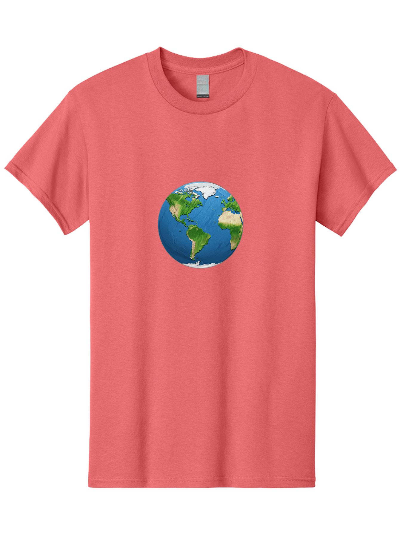 Globe-3 Men'S Graphic Tee, 100% Cotton, Comfortable Casual Summer Wear, Machine Washable, Globe Showing Americas And Africa, Planet Earth, 3D Rendering, Blue Oceans, Green Continents, Natural Resources, Global Unity, Earth From Space Baa743 25