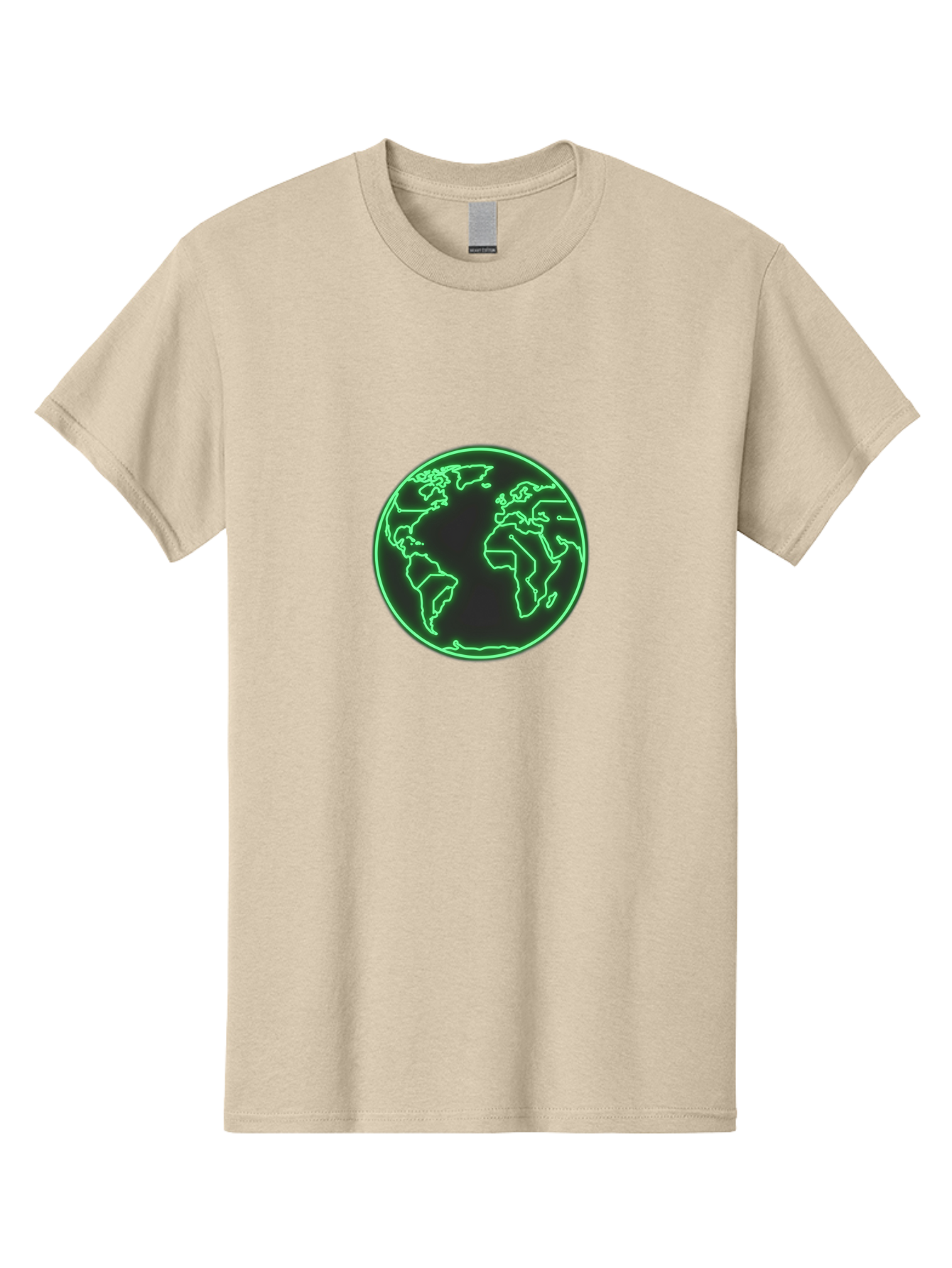 Globe-7 Men'S Graphic Tee, 100% Cotton, Comfortable Casual Summer Wear, Machine Washable, Globe Icon, World Map, Global Illustration, Neon Outline, Minimalist Design, Earth Symbol, International Representation Baa747 11