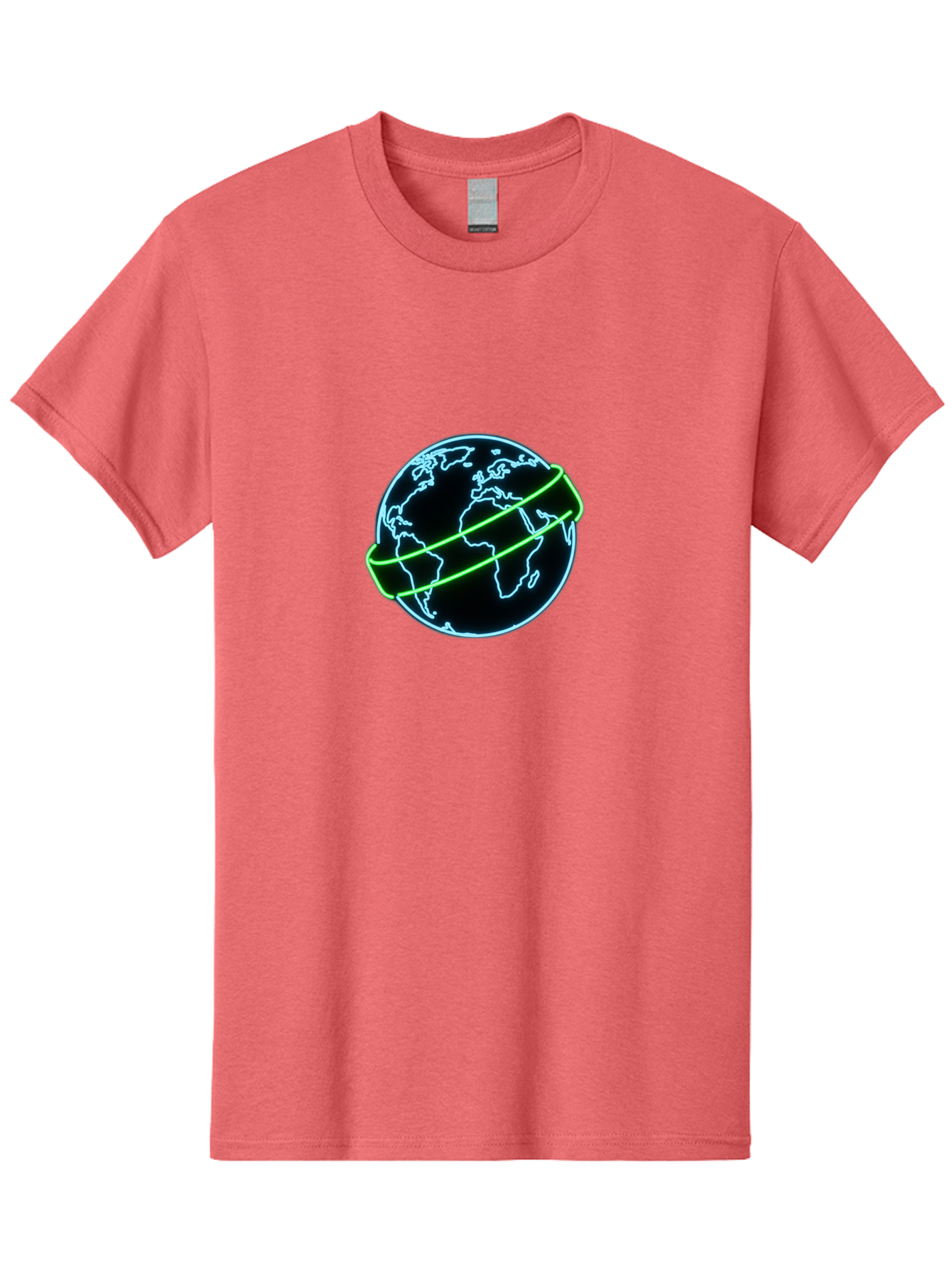 Globe-8 Men'S Graphic Tee, 100% Cotton, Comfortable Casual Summer Wear, Machine Washable, Globe Illustration, Neon Lines, Global Map, Earth Icon, Futuristic Design, Digital Art, World Map Outline, Abstract Globe, Modern Graphic Baa748 1