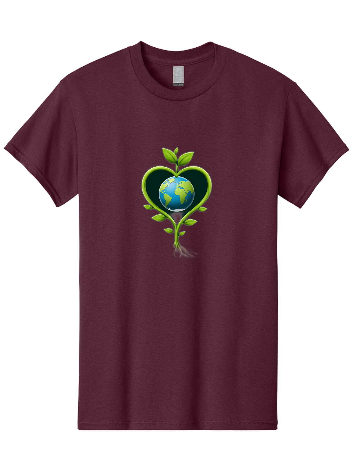 Globe-In-Heart-1 Men'S Graphic Tee, 100% Cotton, Comfortable Casual Summer Wear, Machine Washable, Globe In Heart Shape, Love For The Planet, Eco-Friendly, Green Leaves, Environmental Conservation, Sustainable Living, Earth Care, Heartwarming, Baa752 27