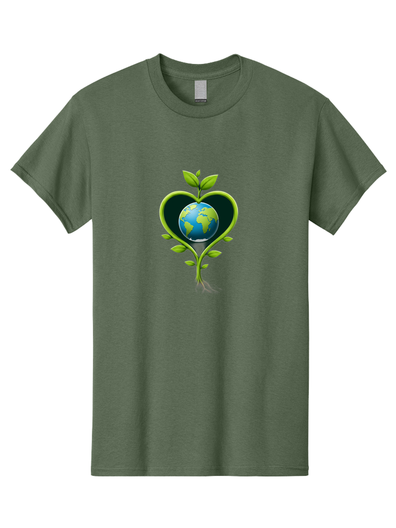 Globe-In-Heart-1 Men'S Graphic Tee, 100% Cotton, Comfortable Casual Summer Wear, Machine Washable, Globe In Heart Shape, Love For The Planet, Eco-Friendly, Green Leaves, Environmental Conservation, Sustainable Living, Earth Care, Heartwarming, Baa752 29