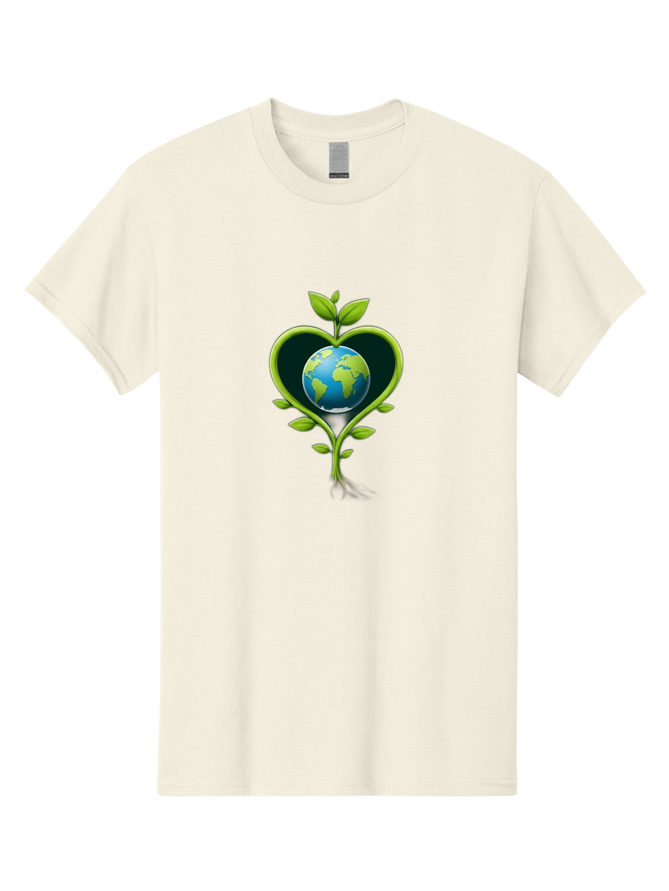 Globe-In-Heart-1 Men'S Graphic Tee, 100% Cotton, Comfortable Casual Summer Wear, Machine Washable, Globe In Heart Shape, Love For The Planet, Eco-Friendly, Green Leaves, Environmental Conservation, Sustainable Living, Earth Care, Heartwarming, Baa752 11