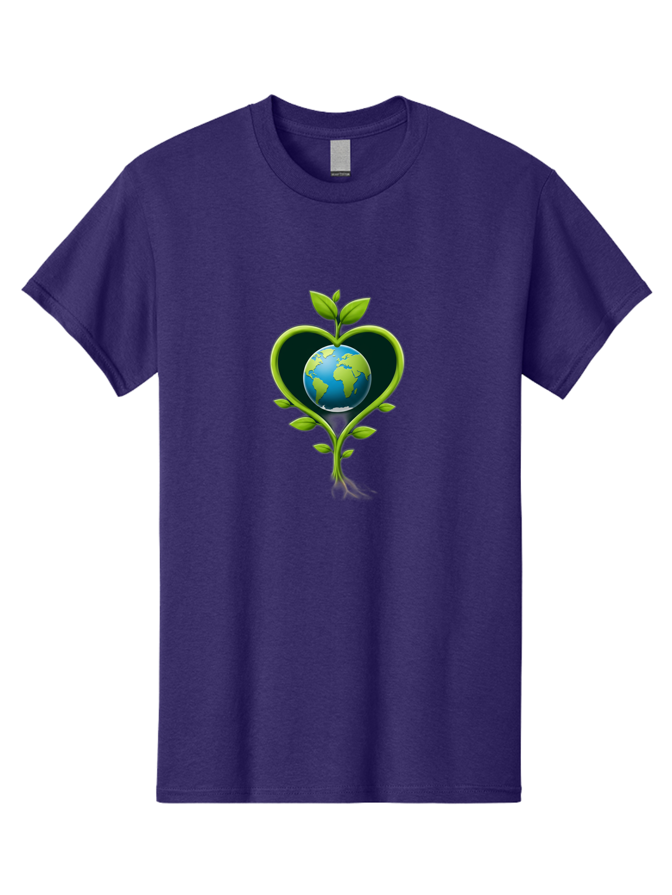 Globe-In-Heart-1 Men'S Graphic Tee, 100% Cotton, Comfortable Casual Summer Wear, Machine Washable, Globe In Heart Shape, Love For The Planet, Eco-Friendly, Green Leaves, Environmental Conservation, Sustainable Living, Earth Care, Heartwarming, Baa752 13