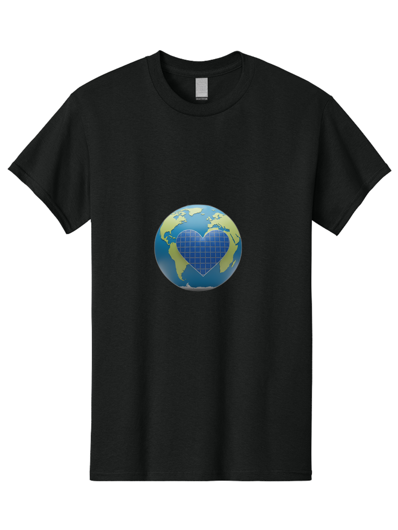 Globe-With-Heart Men'S Graphic Tee, 100% Cotton, Comfortable Casual Summer Wear, Machine Washable, Globe With Heart Shape, World Map, Love For The Planet, Eco-Friendly, Sustainable Living, Global Unity, Heart-Shaped Grid, Baa755 5
