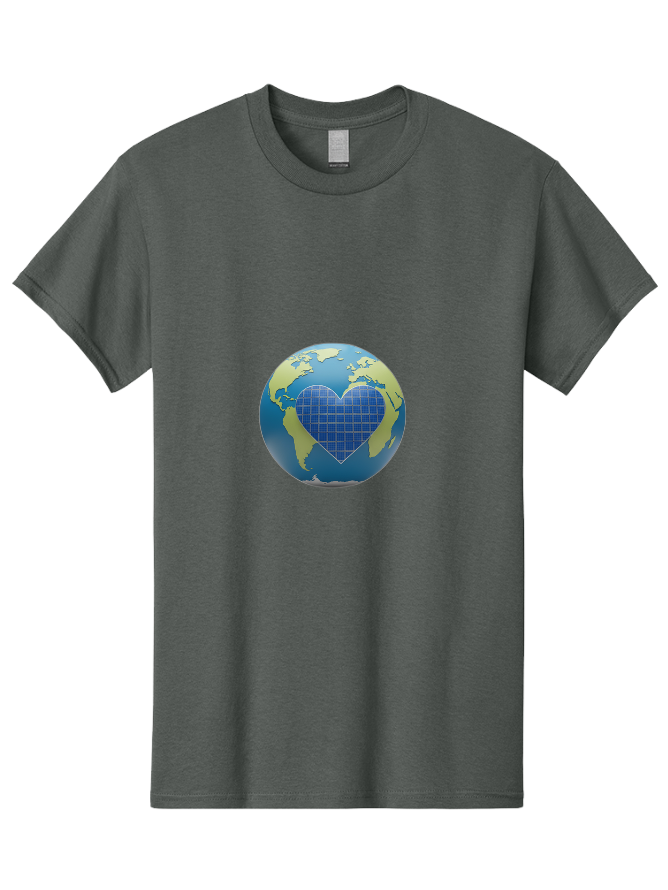 Globe-With-Heart Men'S Graphic Tee, 100% Cotton, Comfortable Casual Summer Wear, Machine Washable, Globe With Heart Shape, World Map, Love For The Planet, Eco-Friendly, Sustainable Living, Global Unity, Heart-Shaped Grid, Baa755 11