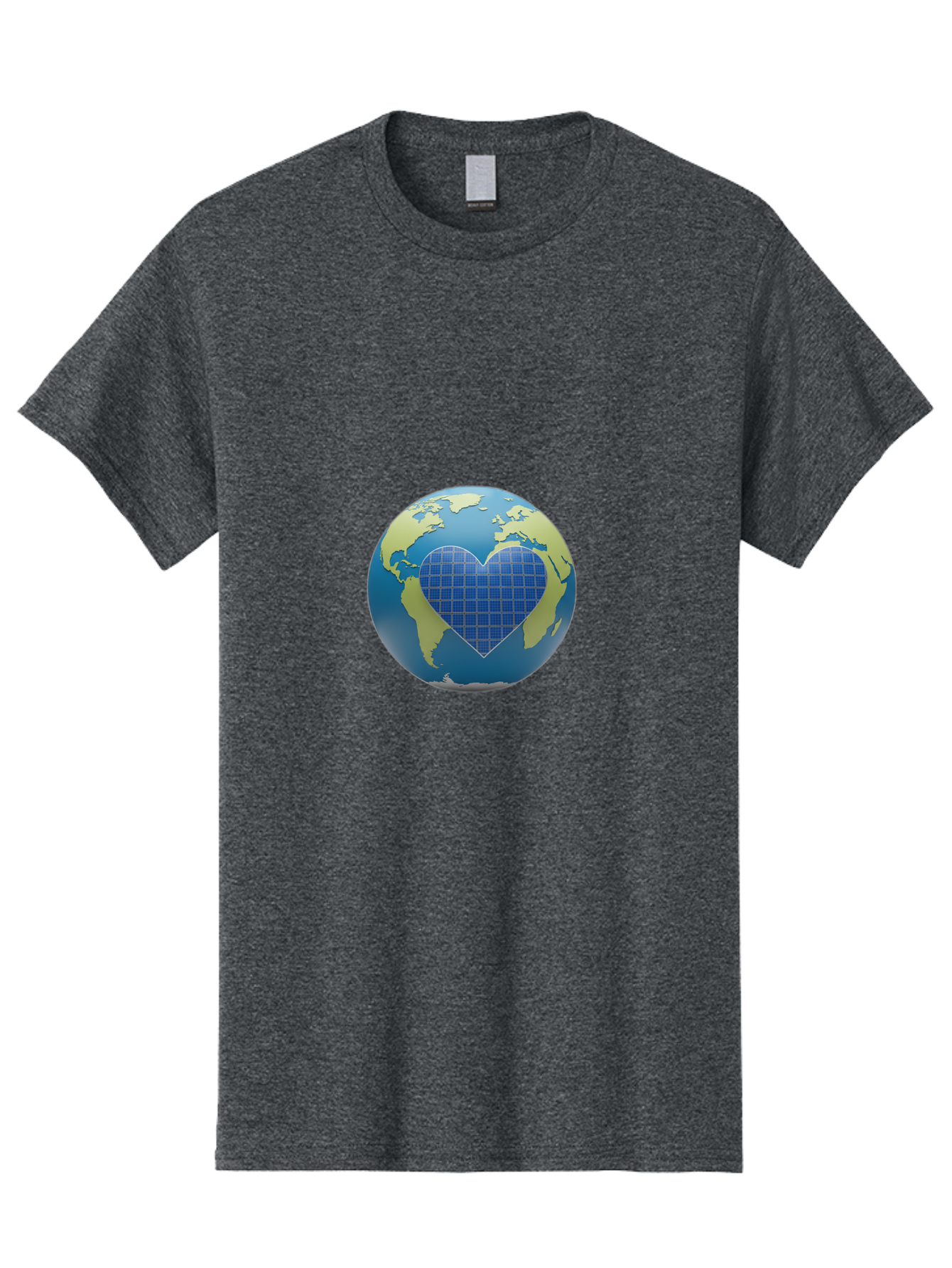 Globe-With-Heart Men'S Graphic Tee, 100% Cotton, Comfortable Casual Summer Wear, Machine Washable, Globe With Heart Shape, World Map, Love For The Planet, Eco-Friendly, Sustainable Living, Global Unity, Heart-Shaped Grid, Baa755 25